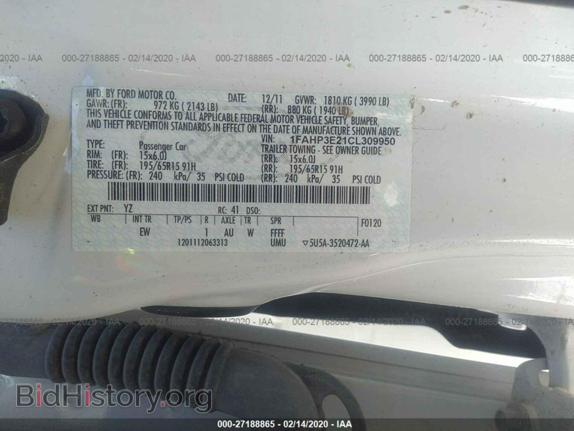 2012 FORD FOCUS - VIN: 1FAHP3E21CL309950 - Фото 9