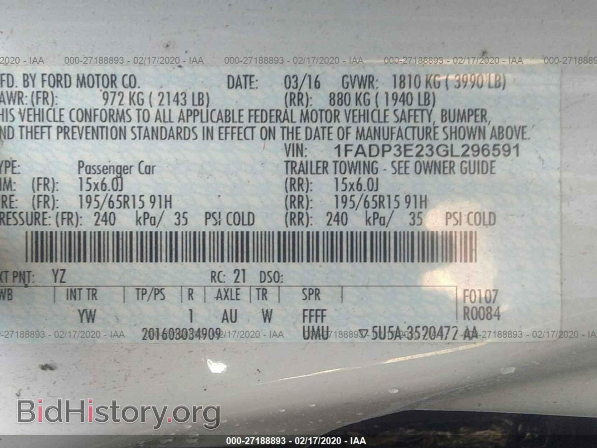 2016 FORD FOCUS - VIN: 1FADP3E23GL296591 - Фото 9