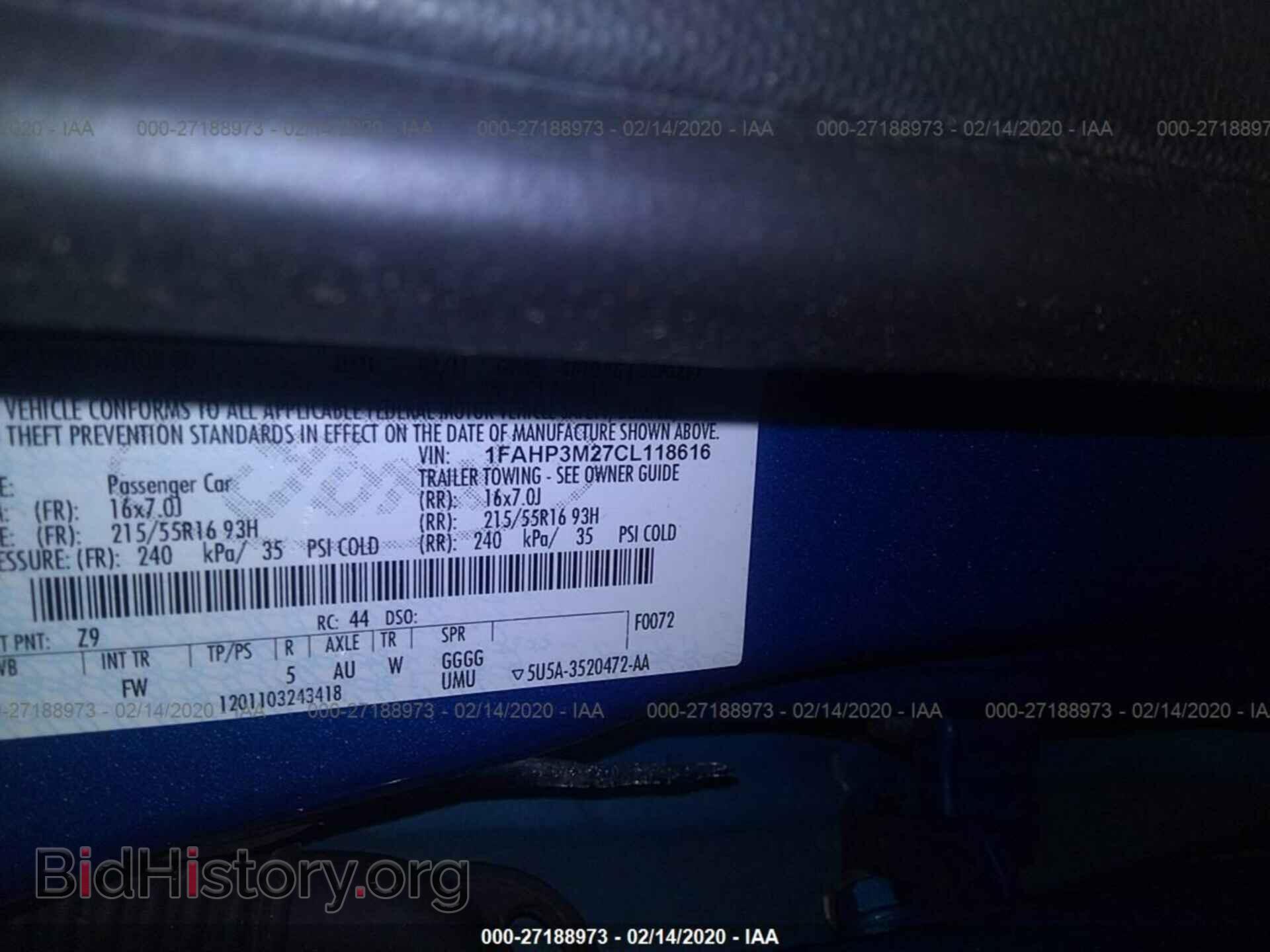 2012 FORD FOCUS - VIN: 1FAHP3M27CL118616 - Фото 9