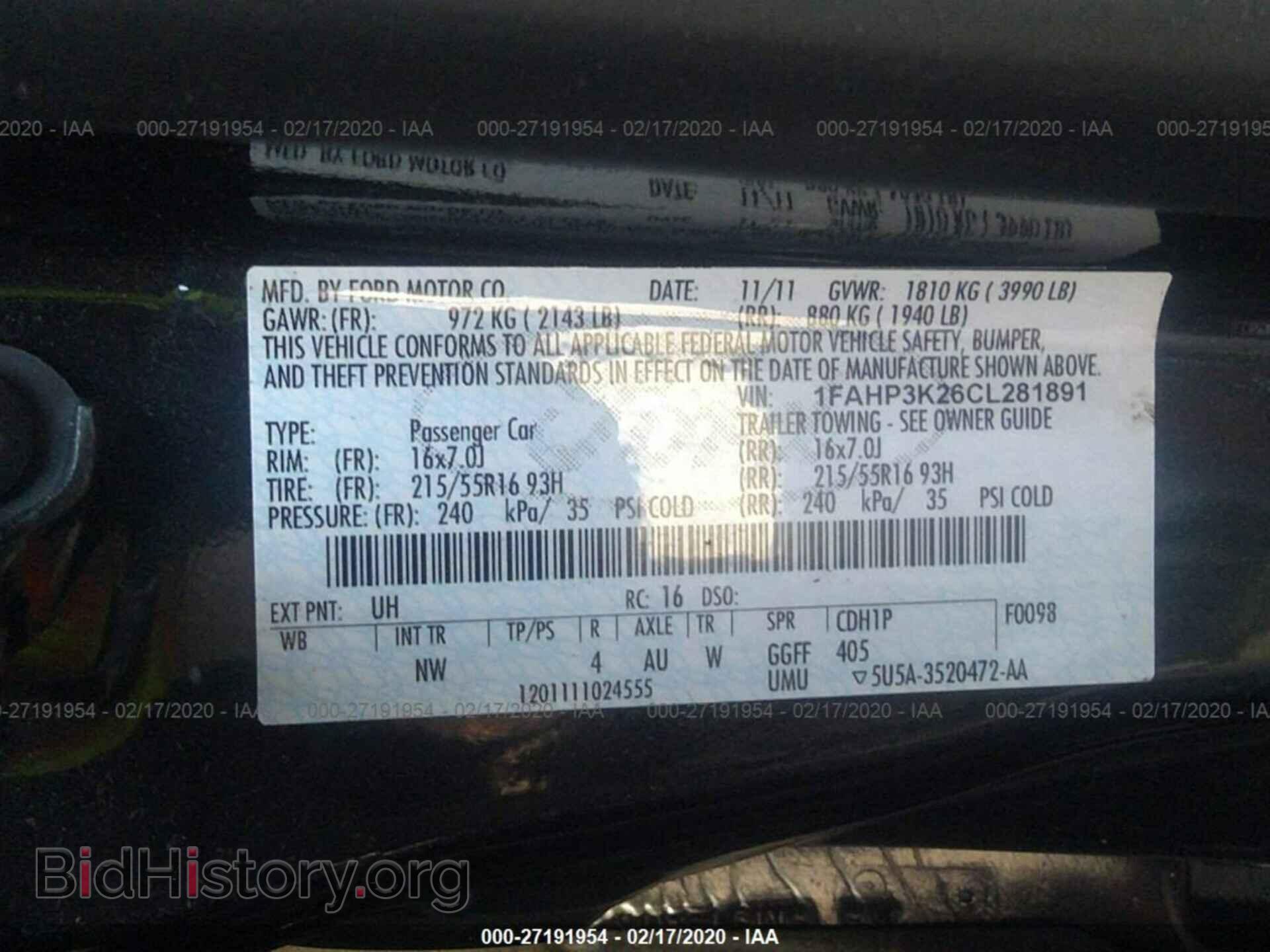 2012 FORD FOCUS - VIN: 1FAHP3K26CL281891 - Фото 9