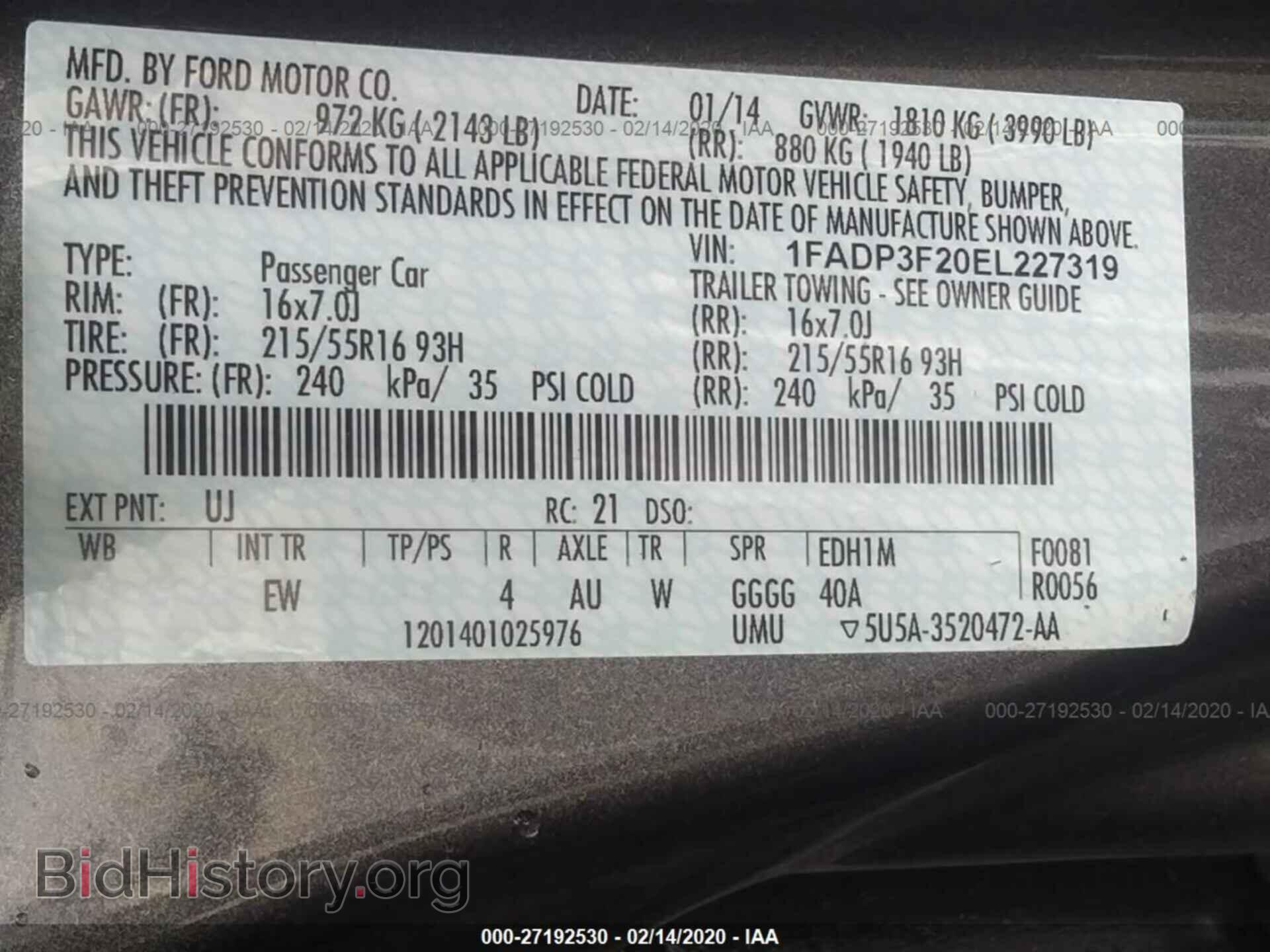 2014 FORD FOCUS - VIN: 1FADP3F20EL227319 - Photo 9
