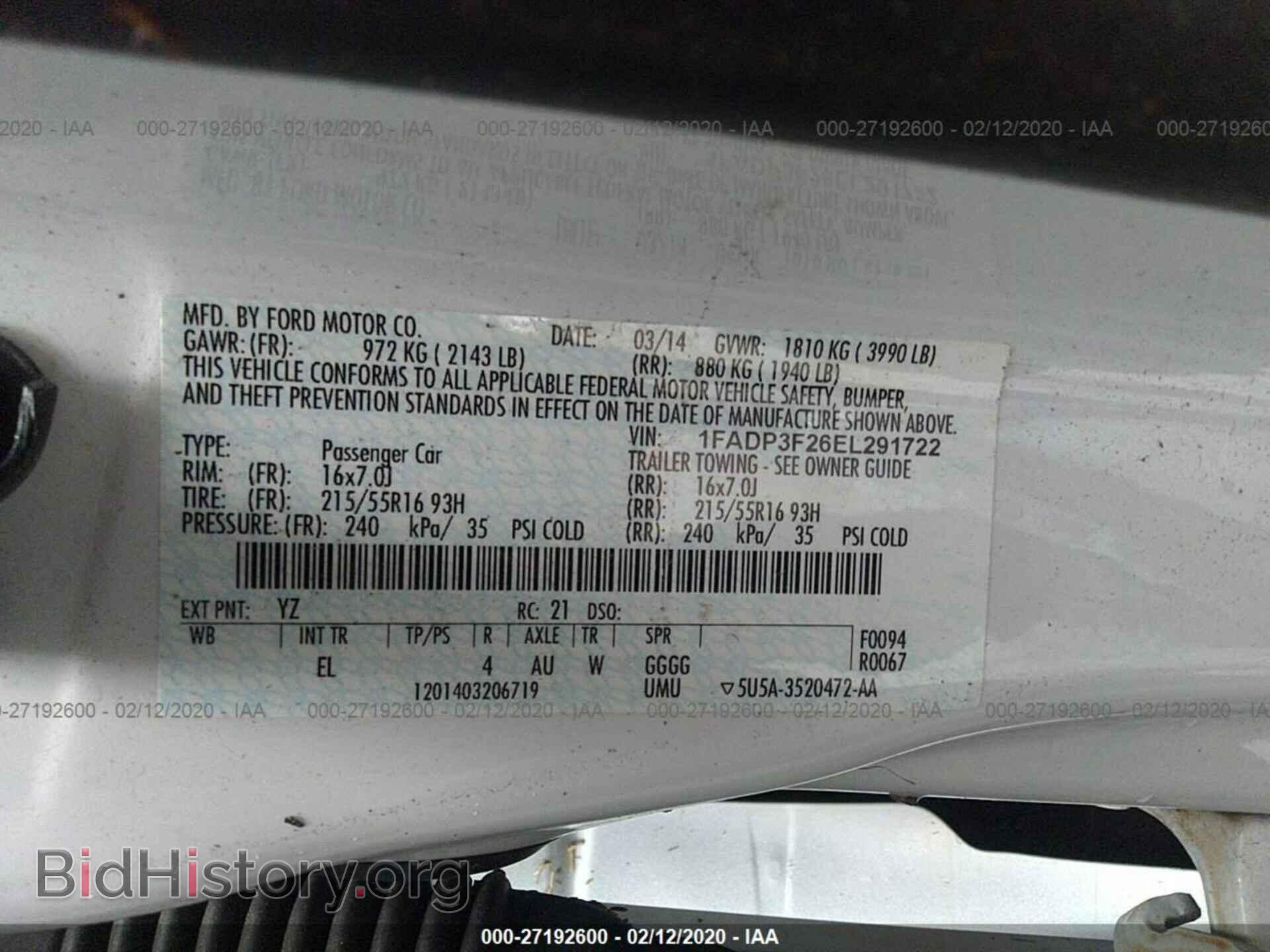 2014 FORD FOCUS - VIN: 1FADP3F26EL291722 - Фото 9
