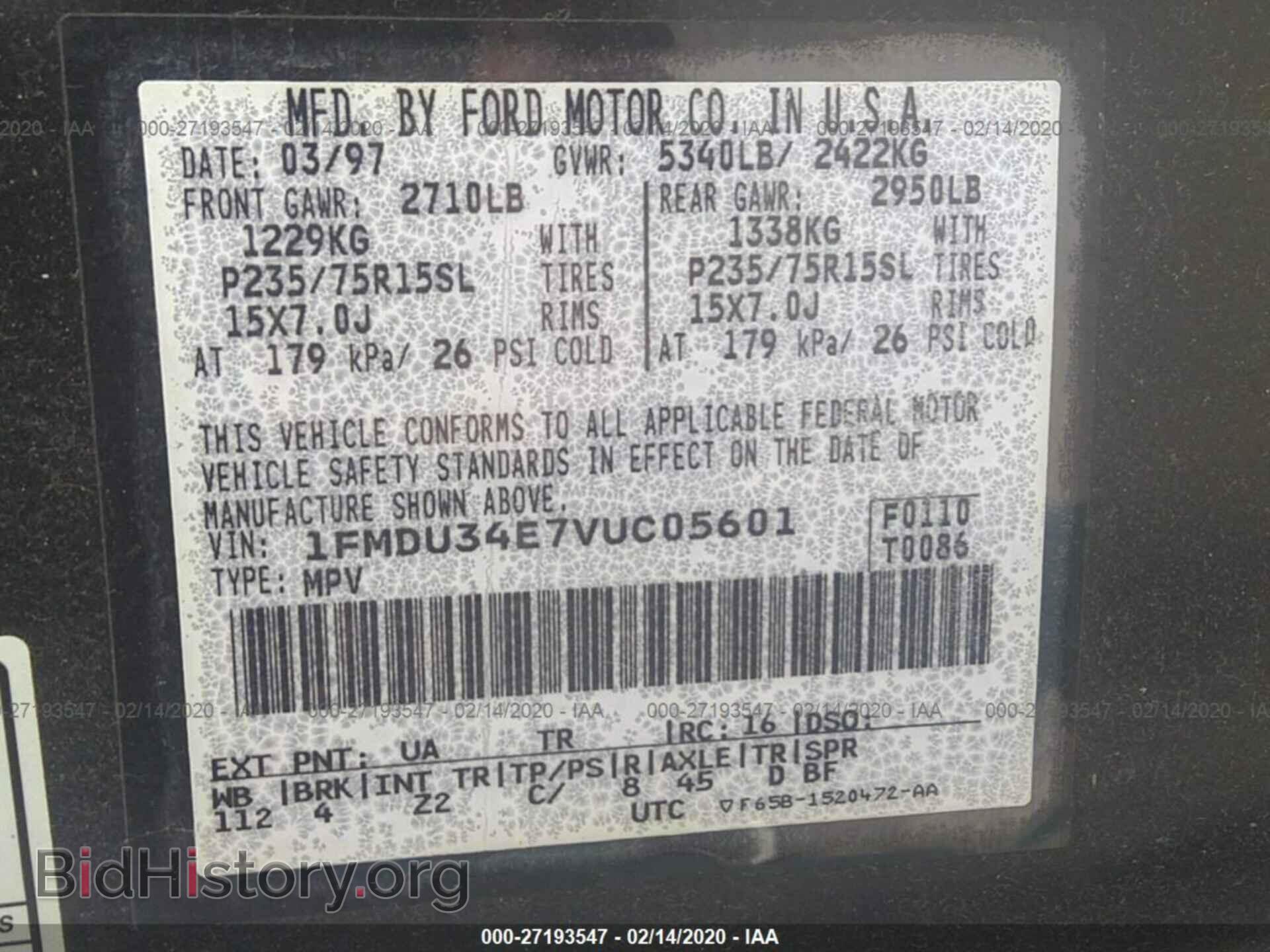 1997 FORD EXPLORER - VIN: 1FMDU34E7VUC05601 - Photo 9