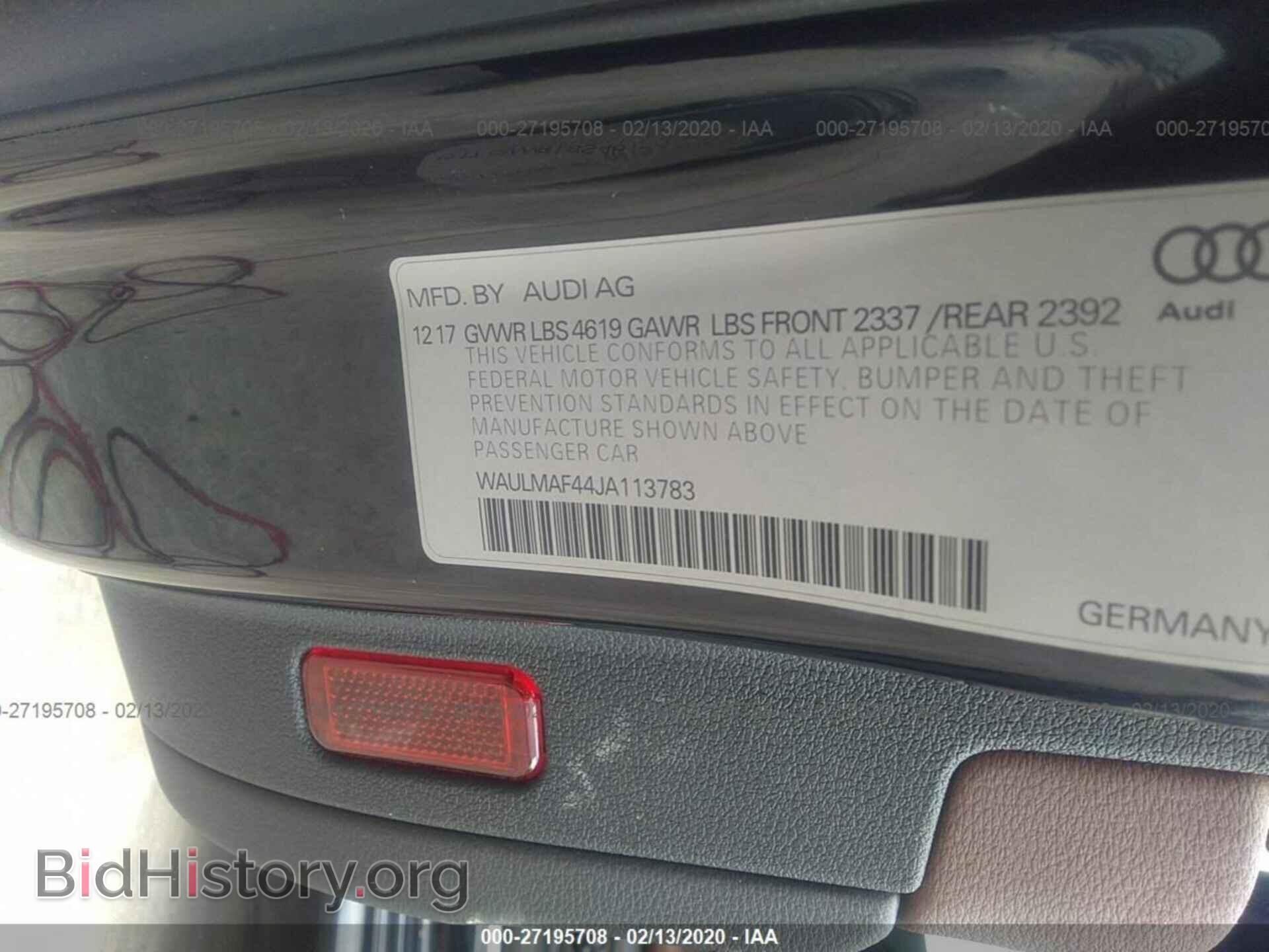 2018 AUDI A4 - VIN: WAULMAF44JA113783 - Фото 9