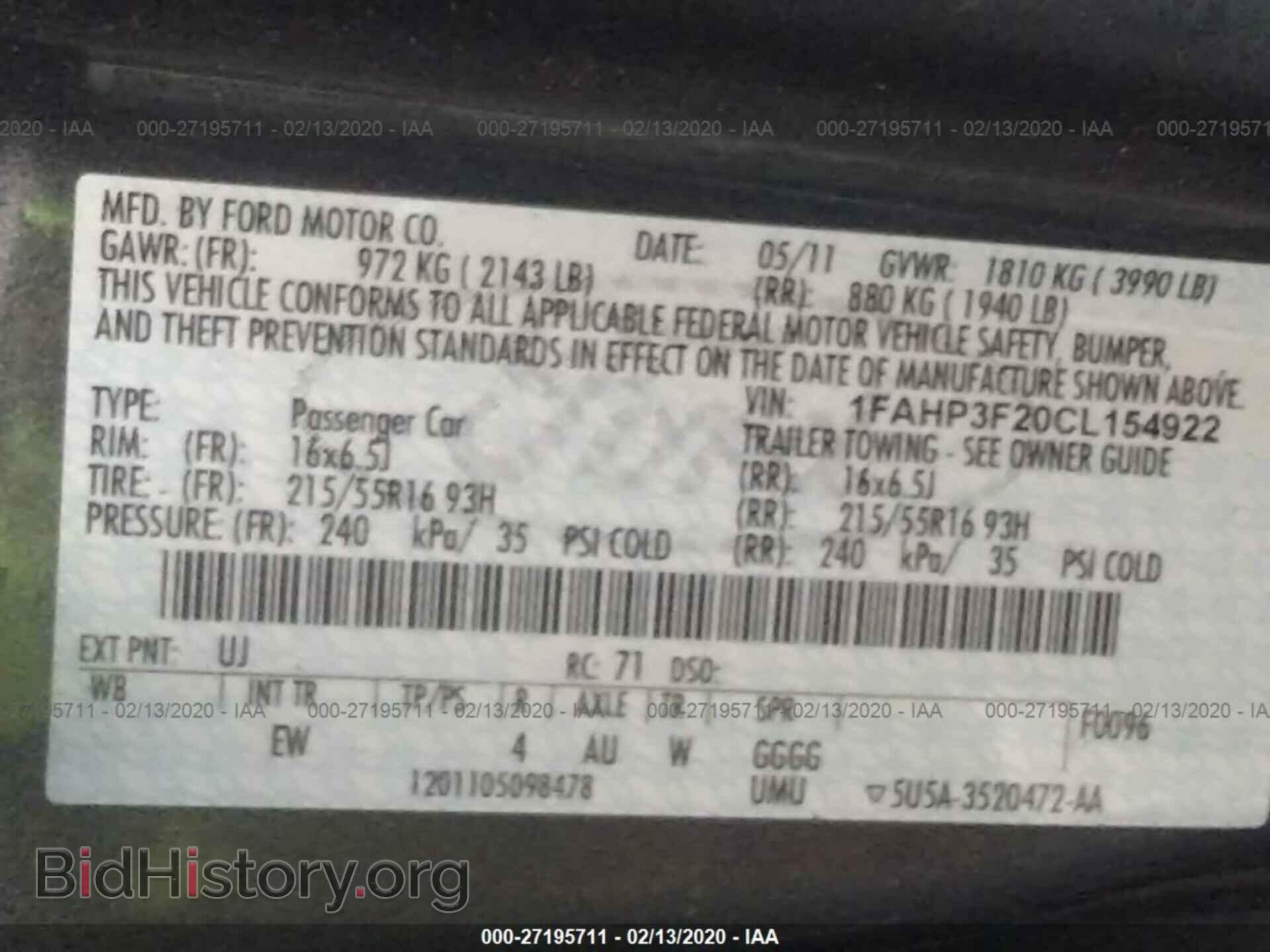2012 FORD FOCUS - VIN: 1FAHP3F20CL154922 - Photo 9