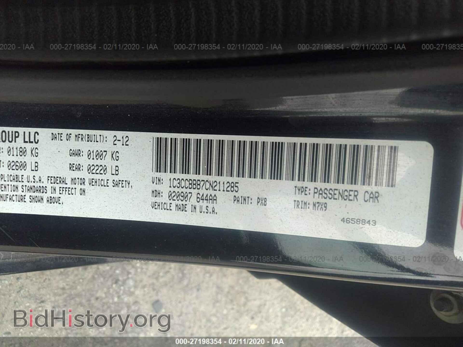 2012 CHRYSLER 200 - VIN: 1C3CCBBB7CN211285 - Фото 9