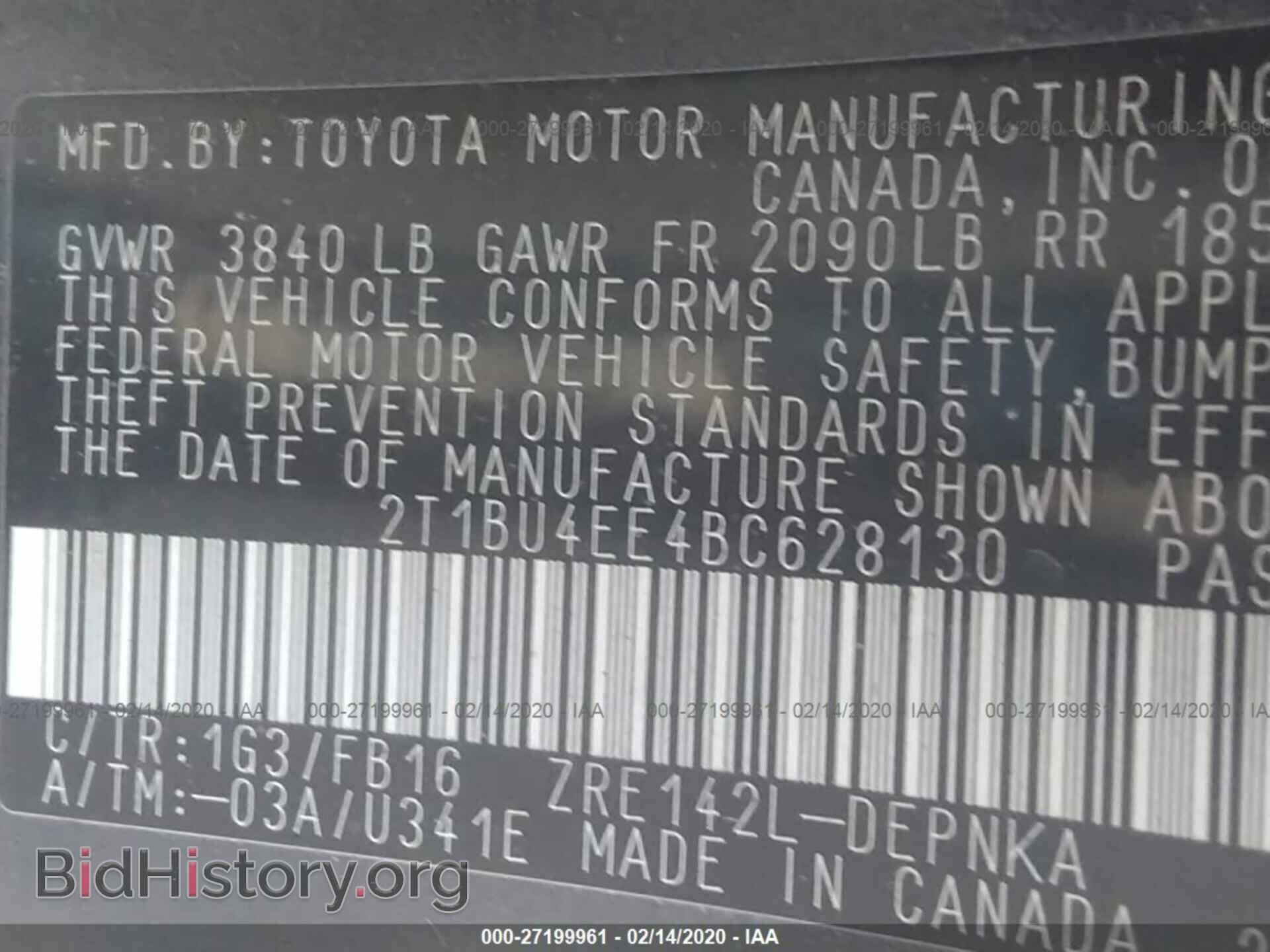 2011 TOYOTA COROLLA - VIN: 2T1BU4EE4BC628130 - Фото 9