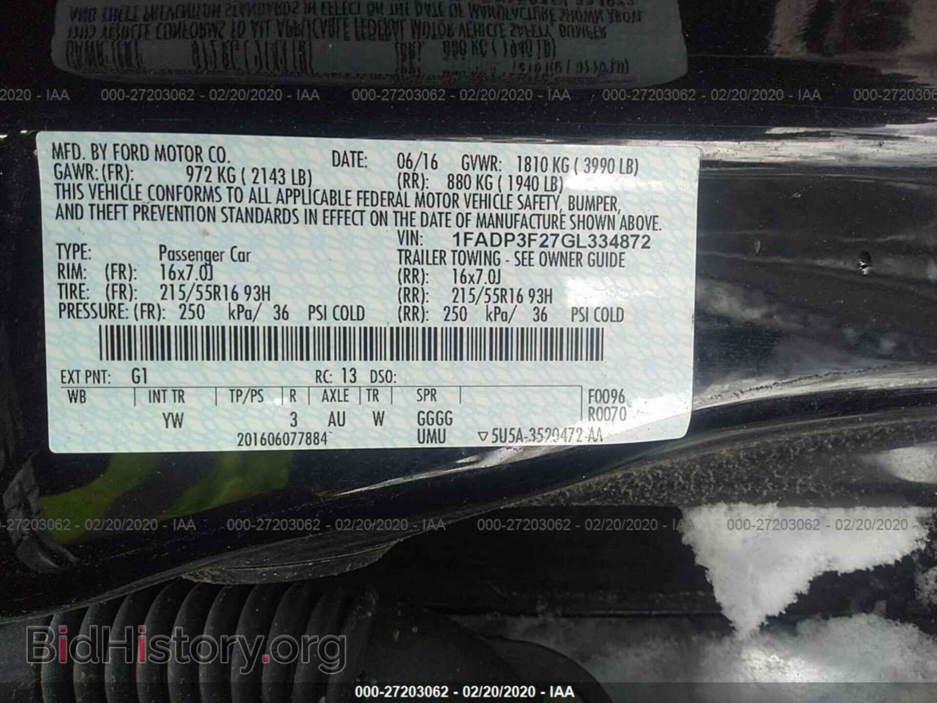 2016 FORD FOCUS - VIN: 1FADP3F27GL334872 - Фото 9