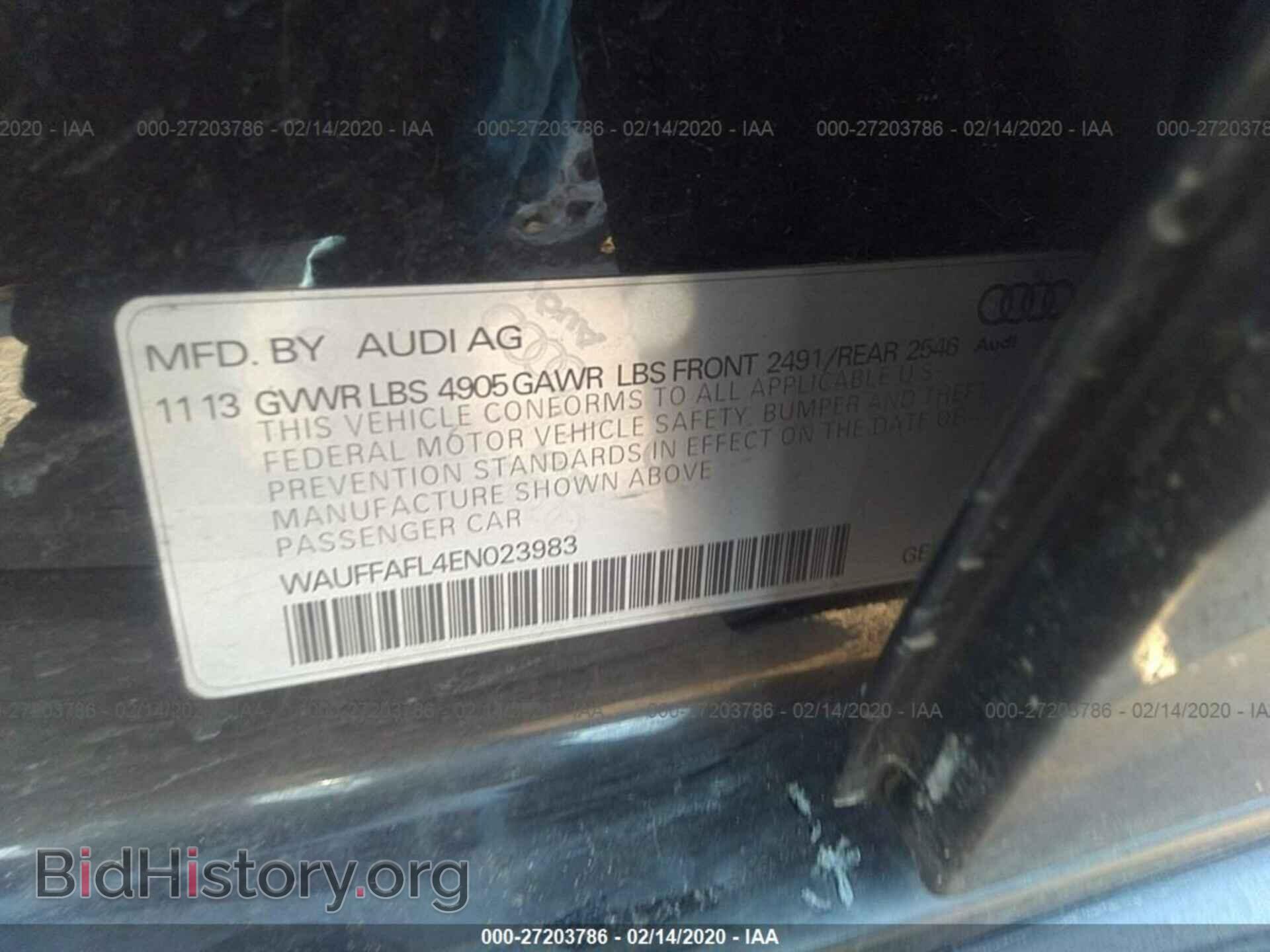 2014 AUDI A4 - VIN: WAUFFAFL4EN023983 - Photo 9