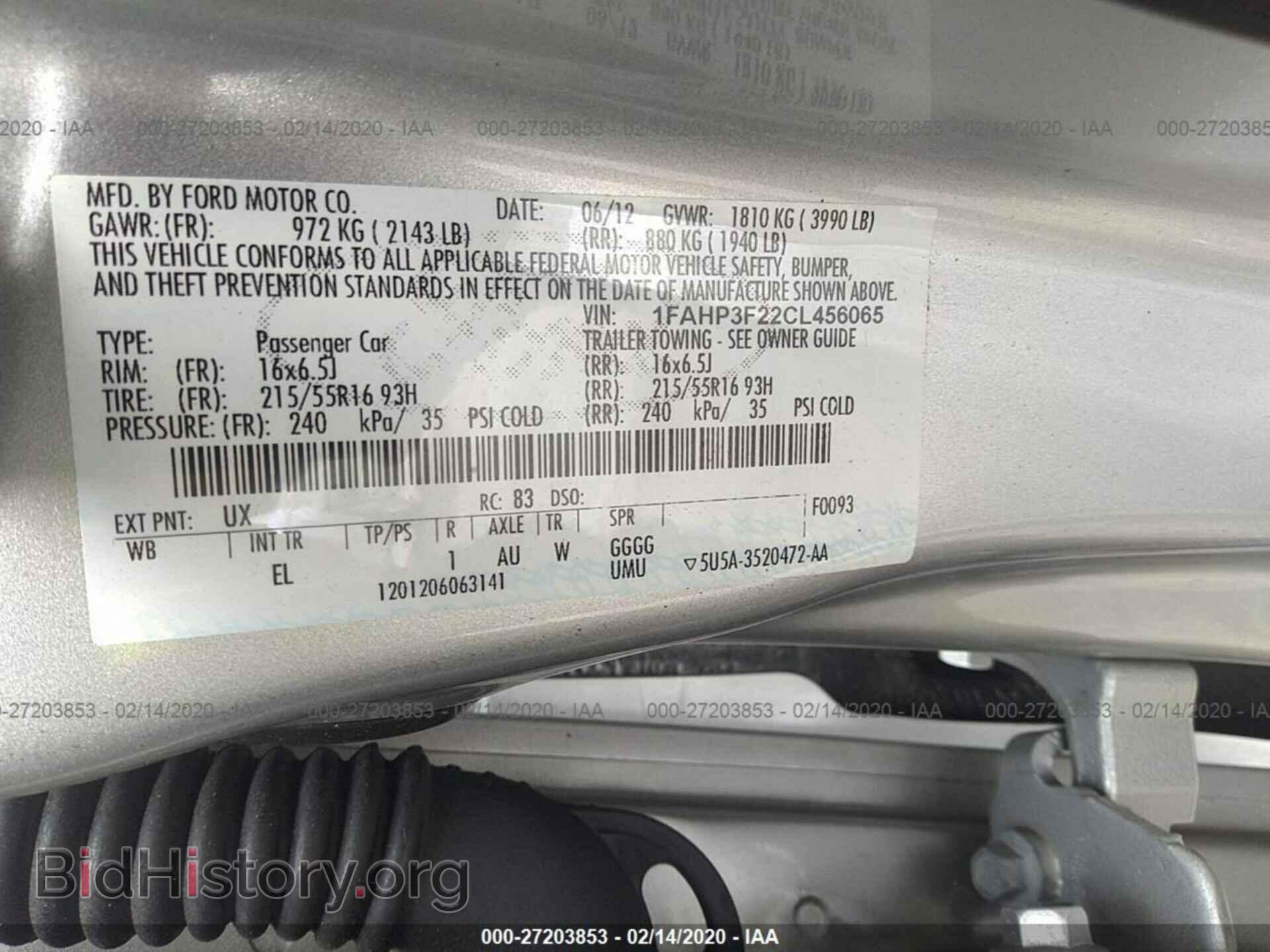 2012 FORD FOCUS - VIN: 1FAHP3F22CL456065 - Фото 9