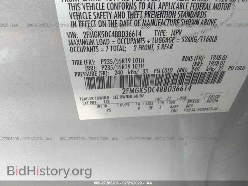 2011 Ford FLEX (VIN 2FMGK5DC4BBD36614) — фото 9 из 11