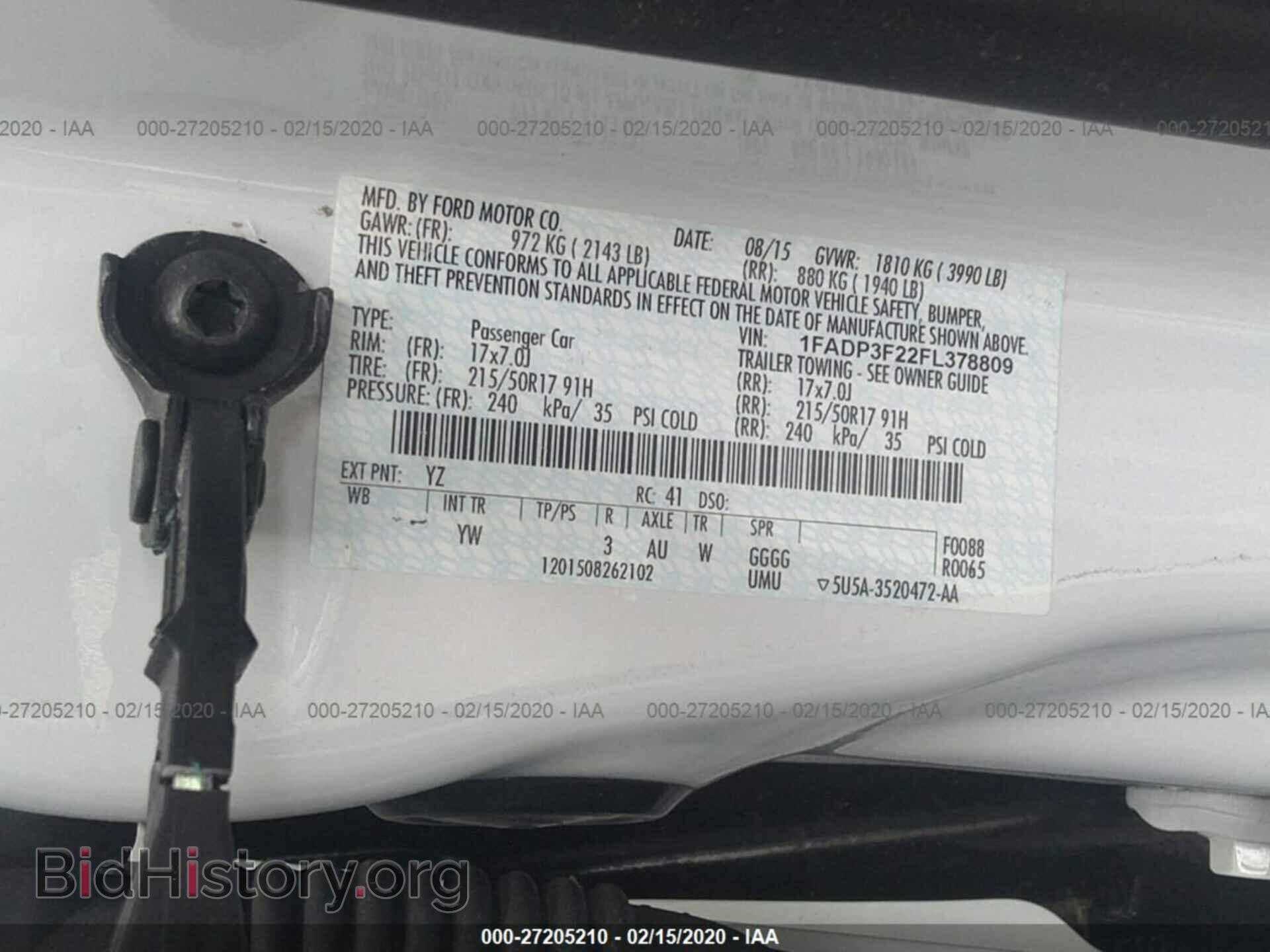 2015 FORD FOCUS - VIN: 1FADP3F22FL378809 - Фото 9