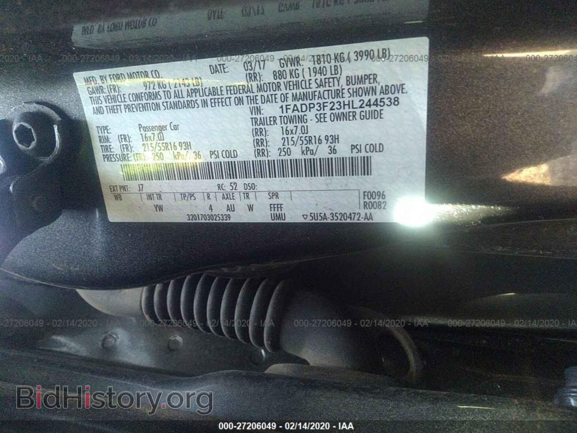 2017 FORD FOCUS - VIN: 1FADP3F23HL244538 - Фото 9