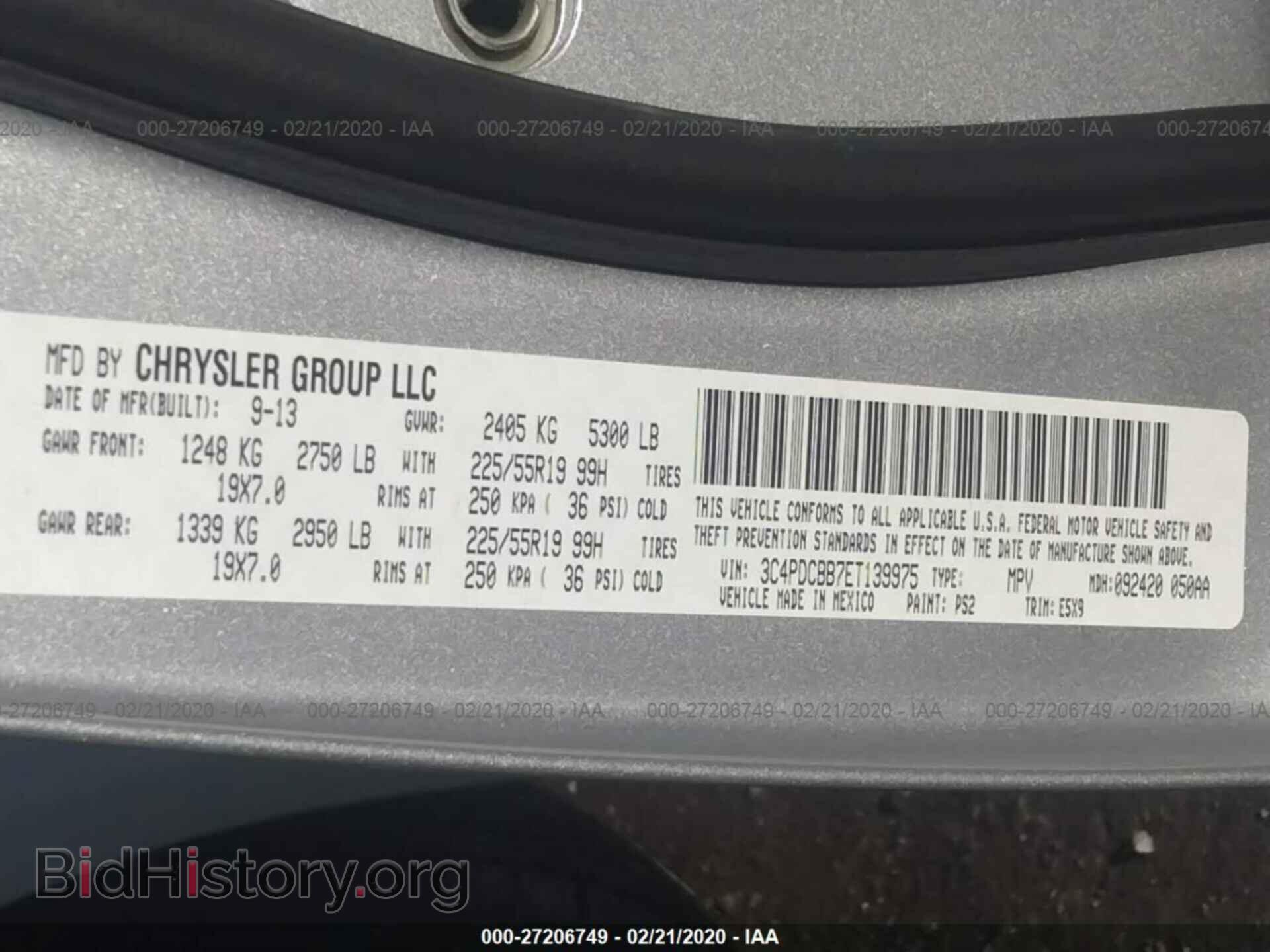 2014 DODGE JOURNEY - VIN: 3C4PDCBB7ET139975 - Фото 9