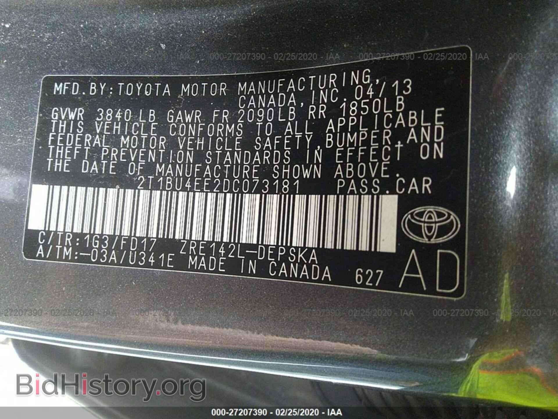 2013 TOYOTA COROLLA - VIN: 2T1BU4EE2DC073181 - Фото 9