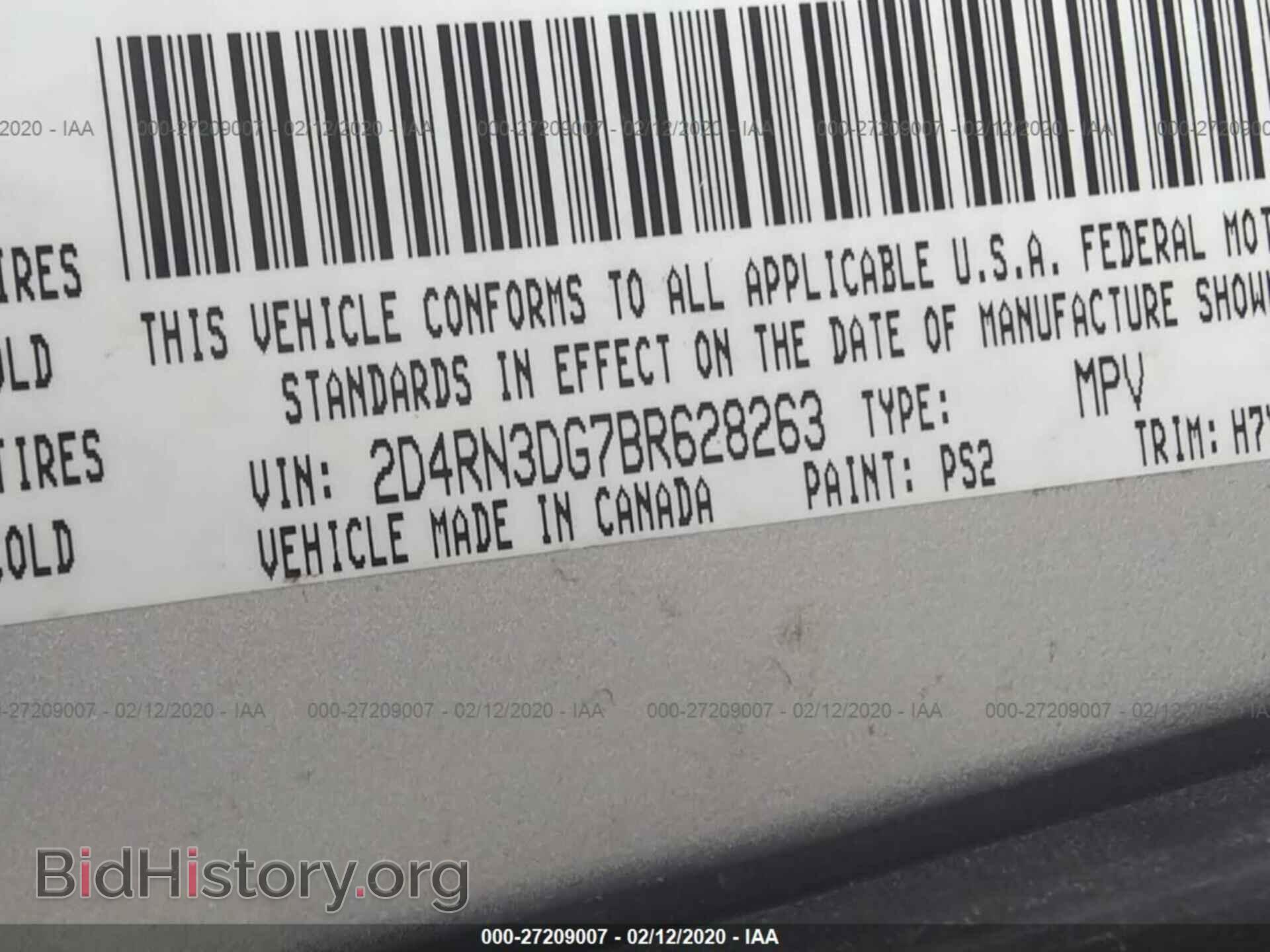 2011 DODGE GRAND CARAVAN - VIN: 2D4RN3DG7BR628263 - Фото 9