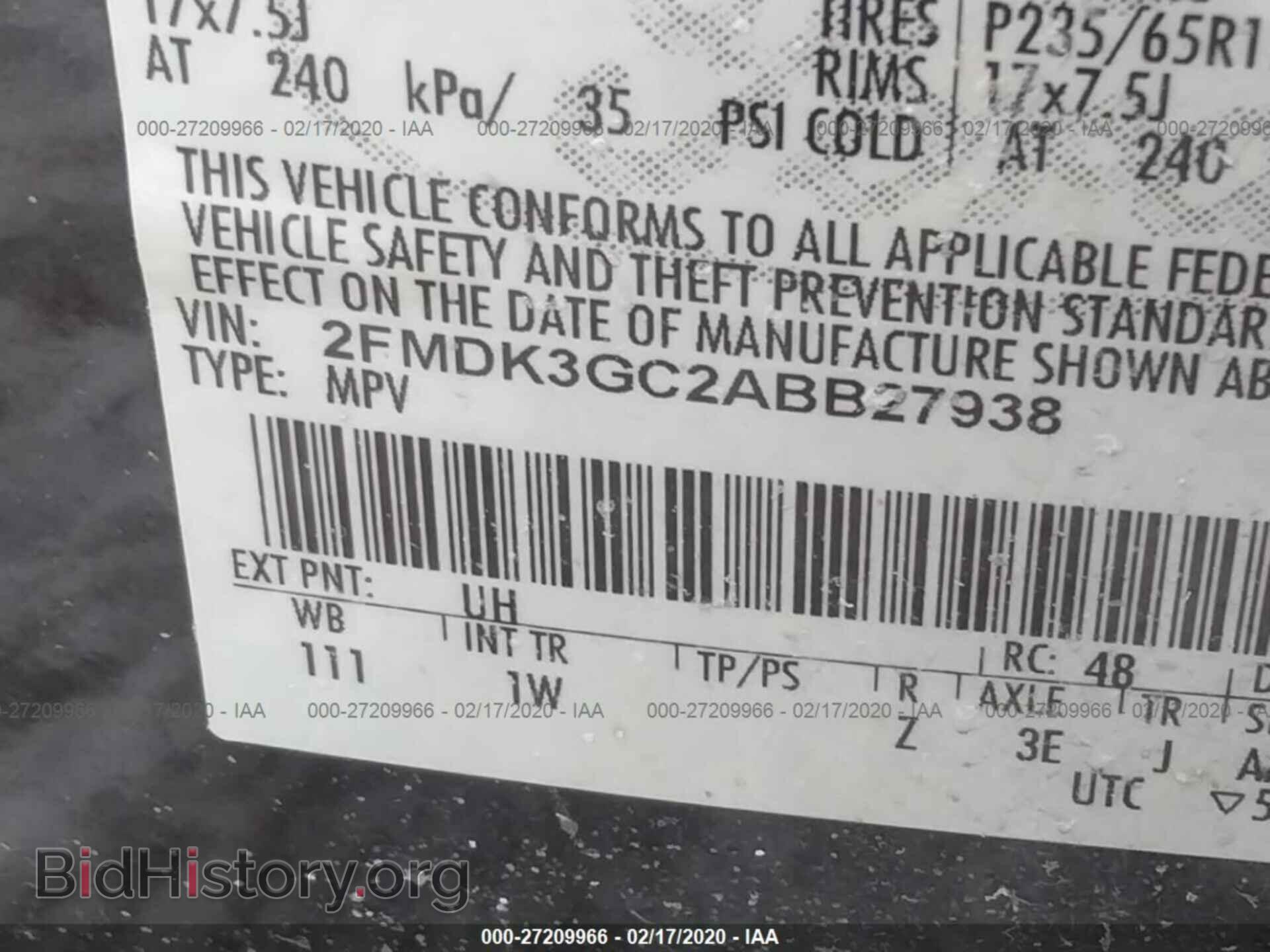 2010 FORD EDGE - VIN: 2FMDK3GC2ABB27938 - Фото 9
