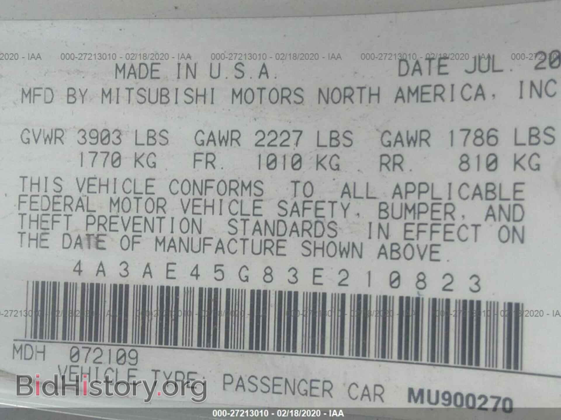 2003 MITSUBISHI ECLIPSE - VIN: 4A3AE45G83E210823 - Photo 9
