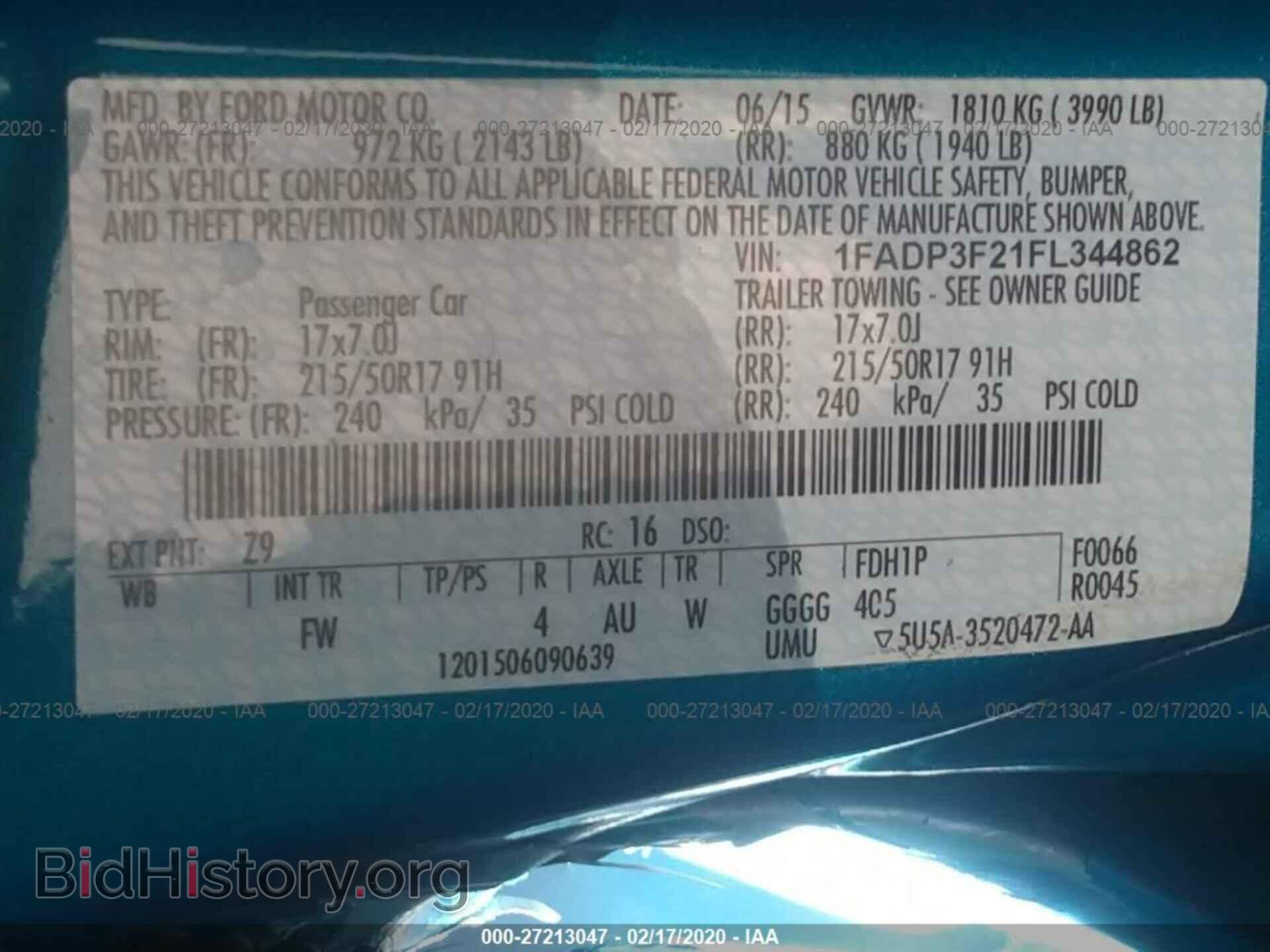 2015 FORD FOCUS - VIN: 1FADP3F21FL344862 - Фото 9