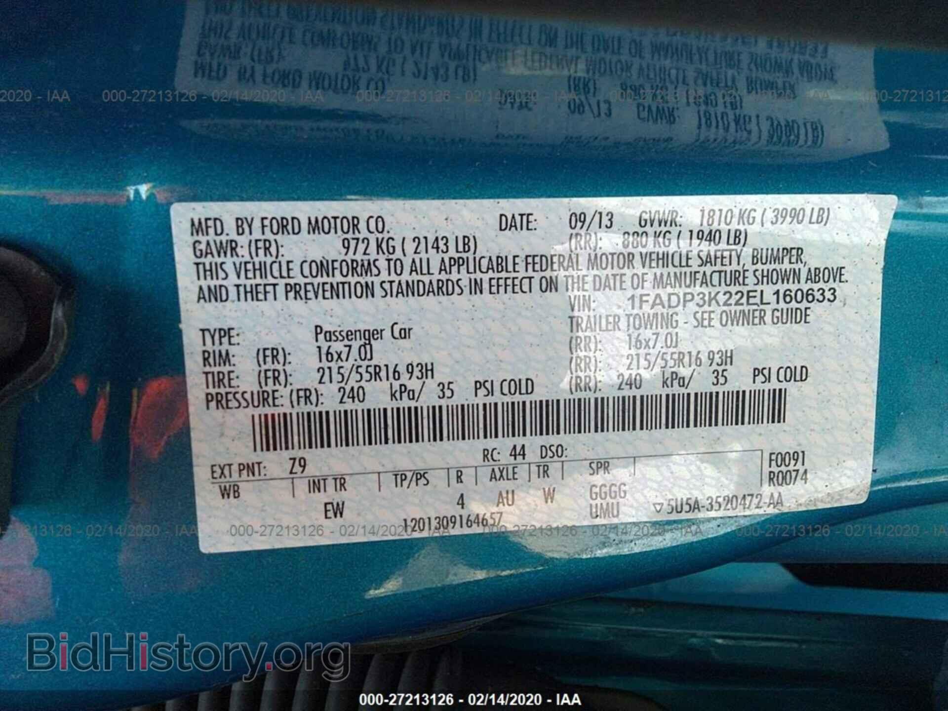 2014 FORD FOCUS - VIN: 1FADP3K22EL160633 - Photo 9