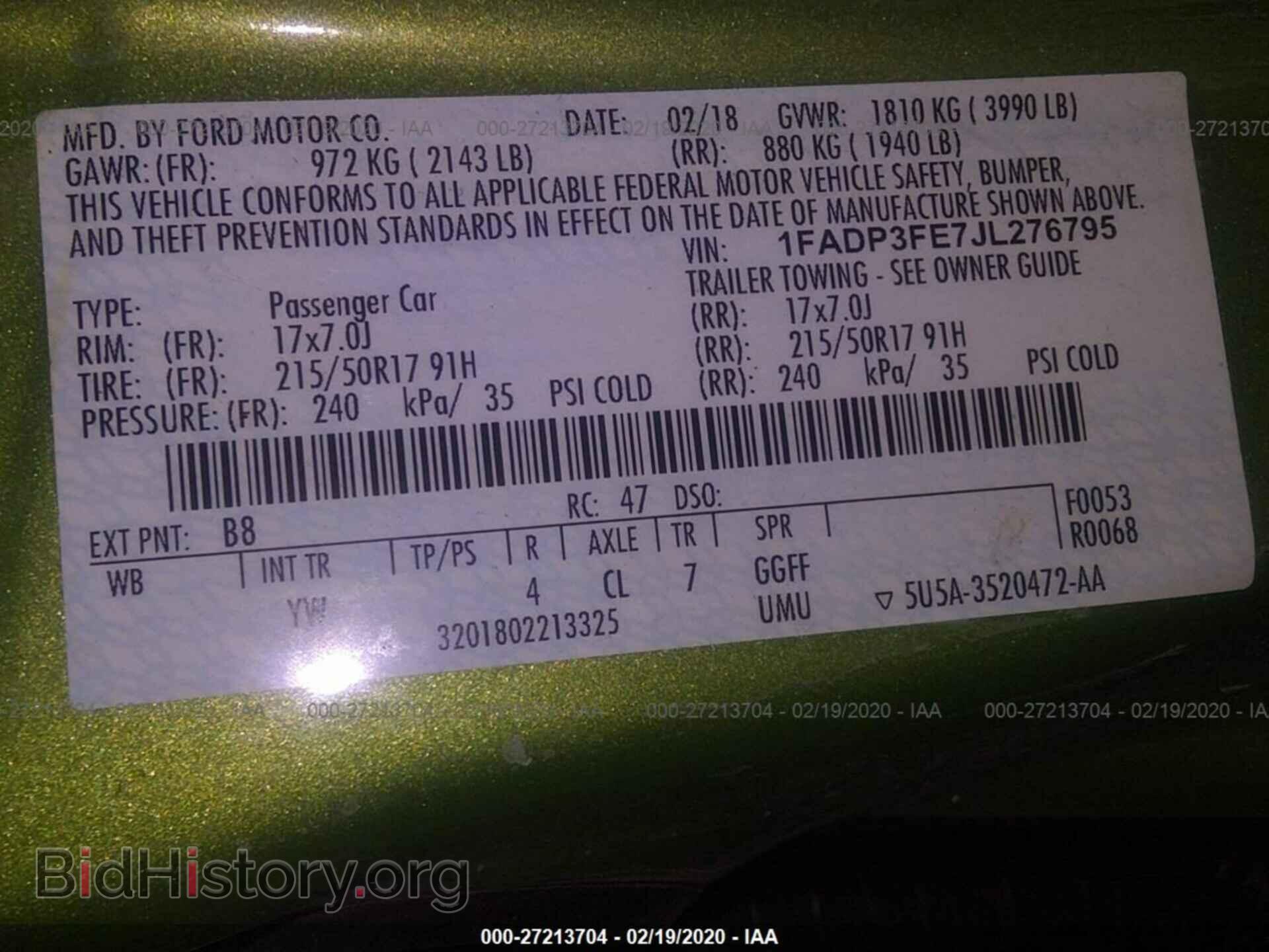 2018 FORD FOCUS - VIN: 1FADP3FE7JL276795 - Фото 9