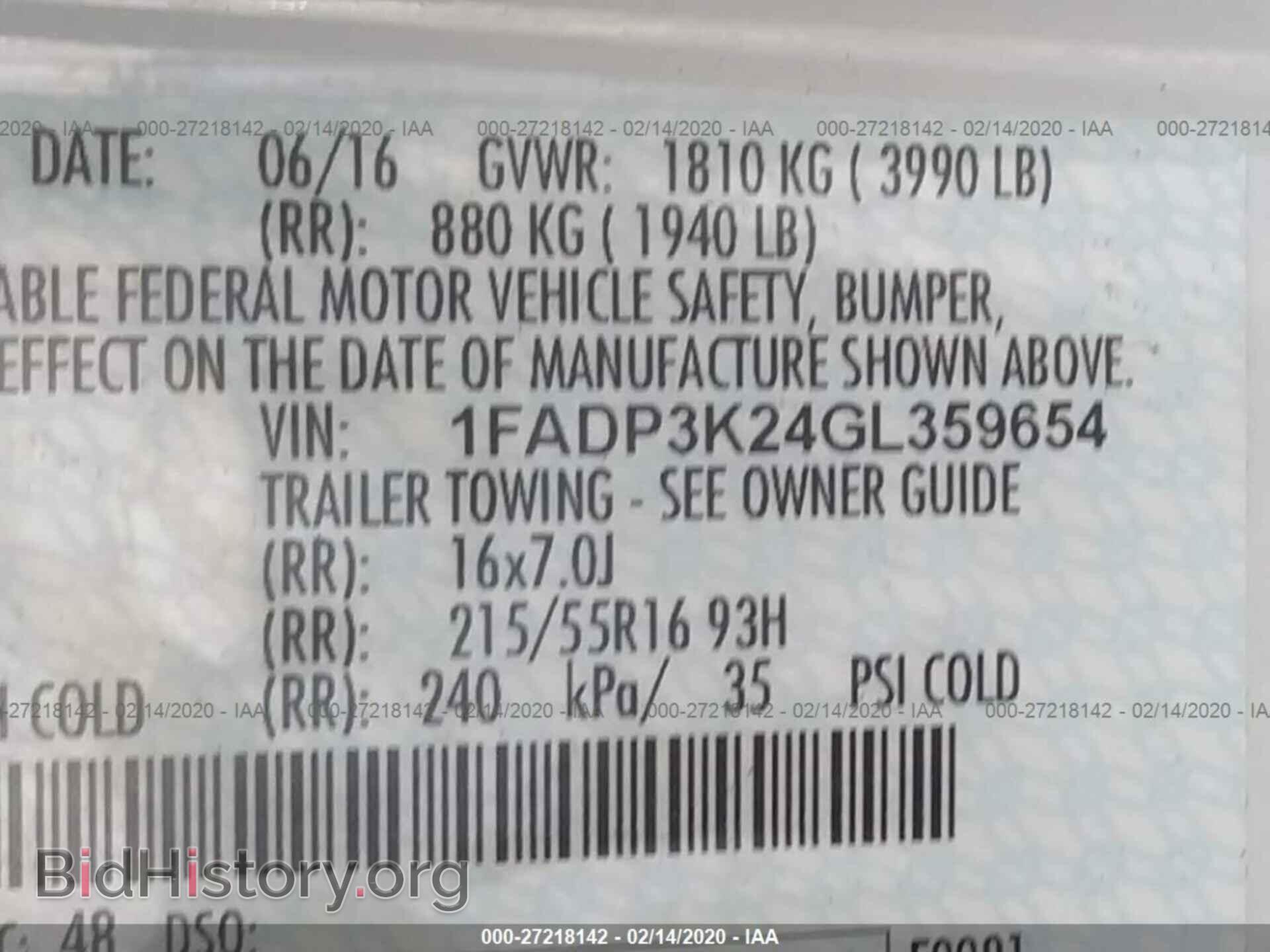 2016 FORD FOCUS - VIN: 1FADP3K24GL359654 - Фото 9