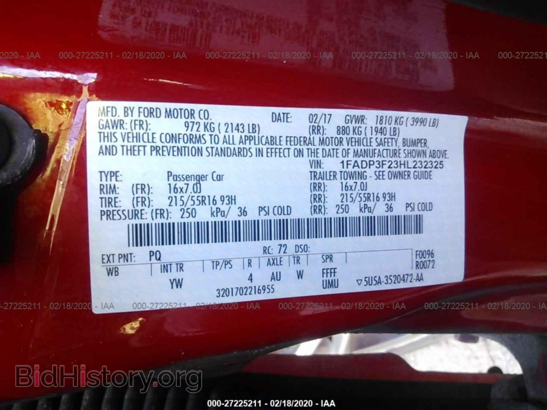 2017 FORD FOCUS - VIN: 1FADP3F23HL232325 - Фото 9