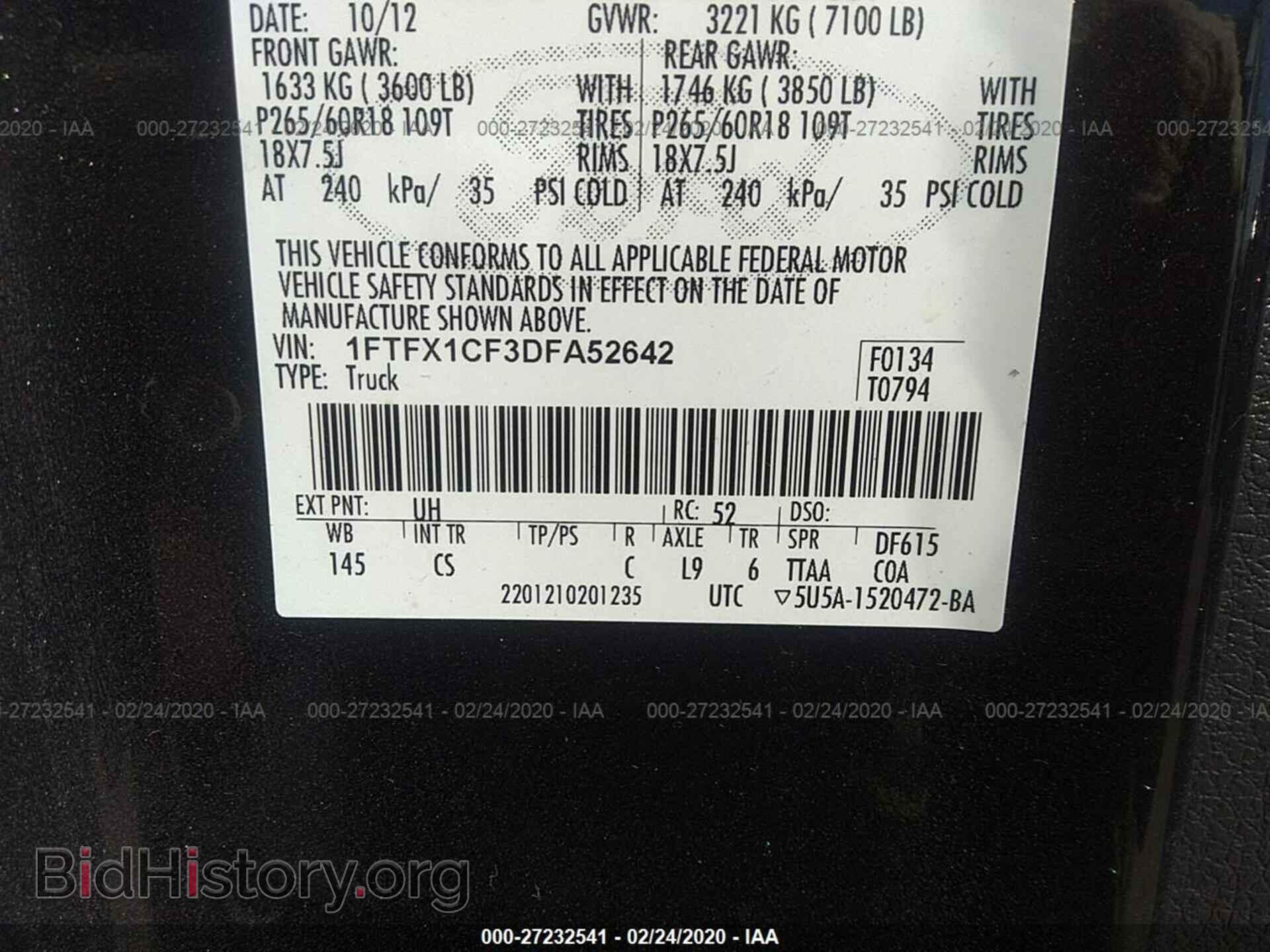2013 FORD F150 - VIN: 1FTFX1CF3DFA52642 - Photo 9