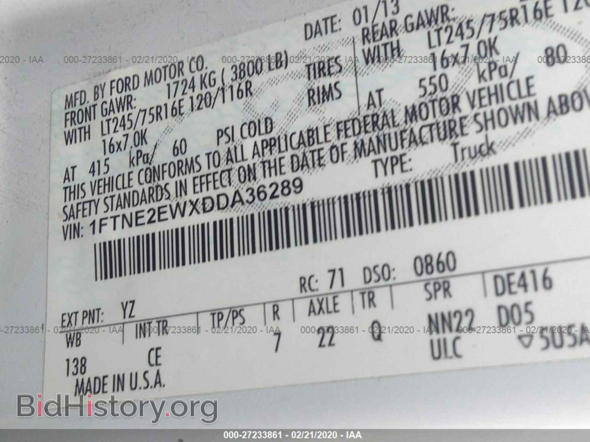 2013 FORD ECONOLINE - VIN: 1FTNE2EWXDDA36289 - Photo 9