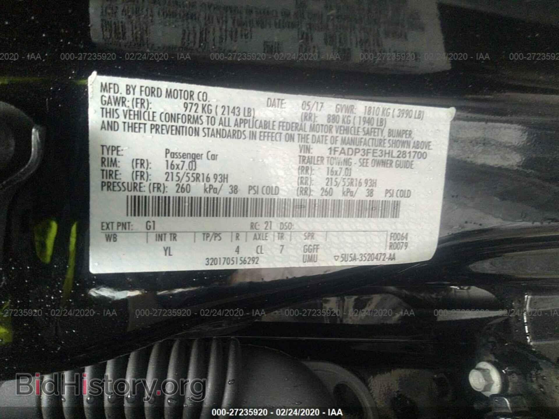 2017 FORD FOCUS - VIN: 1FADP3FE3HL281700 - Фото 9