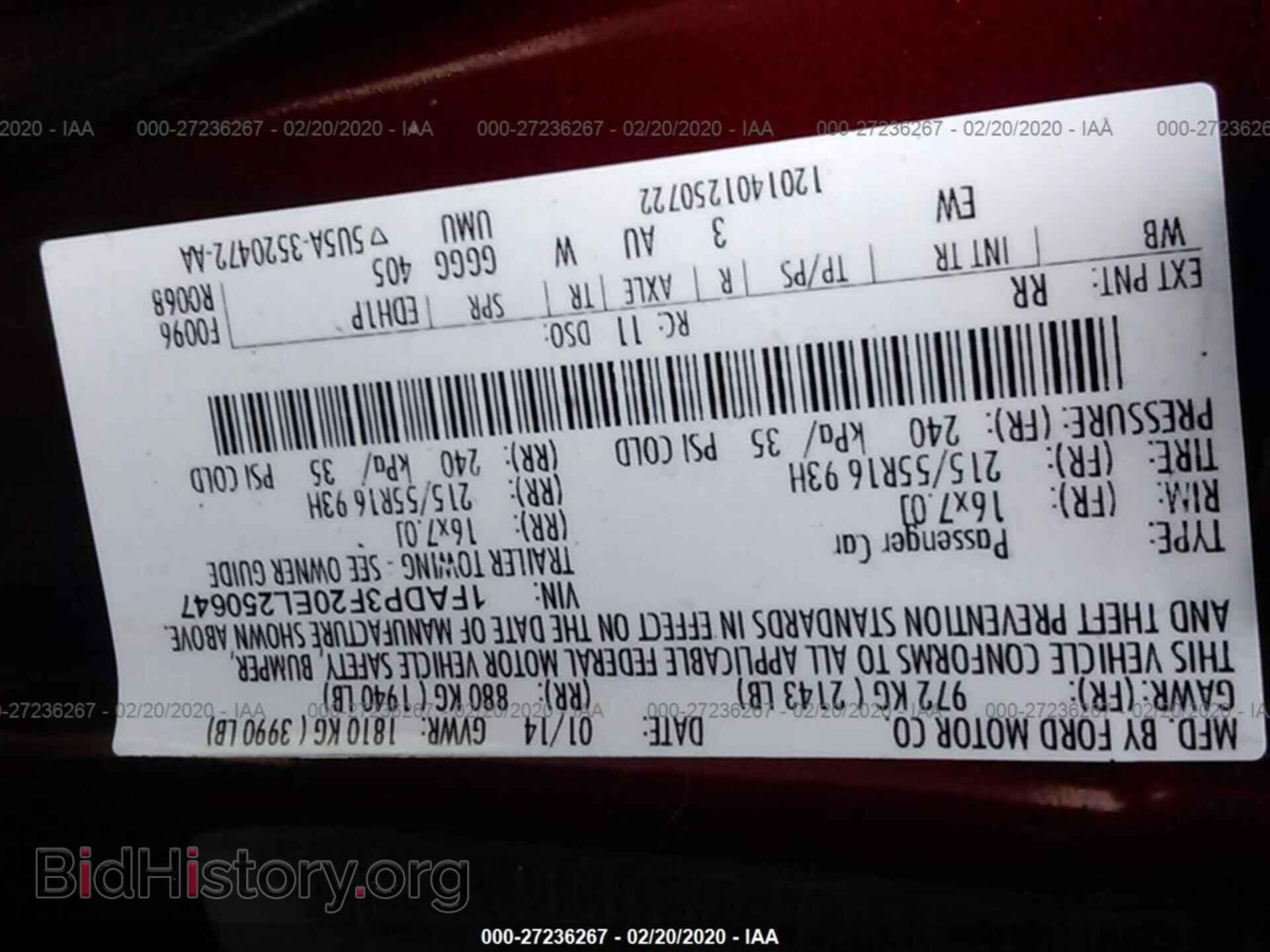 2014 FORD FOCUS - VIN: 1FADP3F20EL250647 - Фото 9