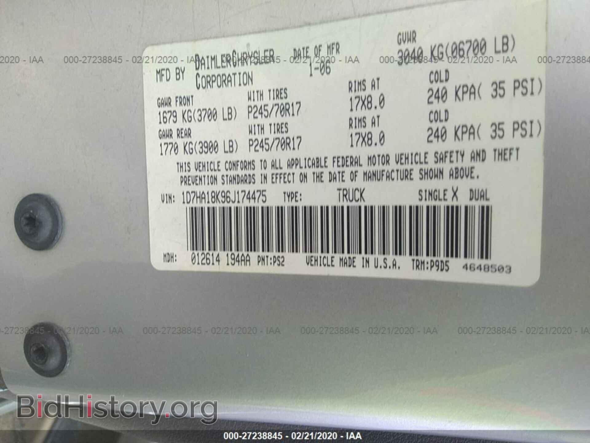 2006 DODGE RAM 1500 - VIN: 1D7HA18K96J174475 - Фото 9