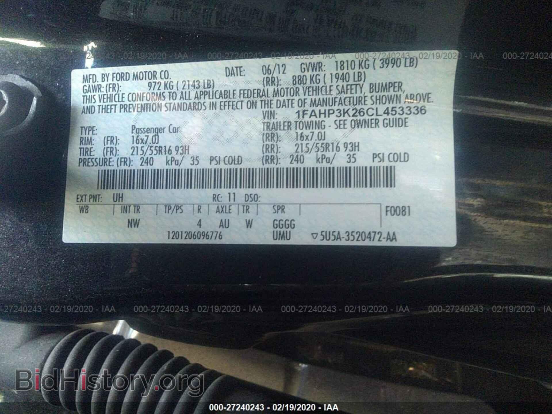 2012 FORD FOCUS - VIN: 1FAHP3K26CL453336 - Фото 9