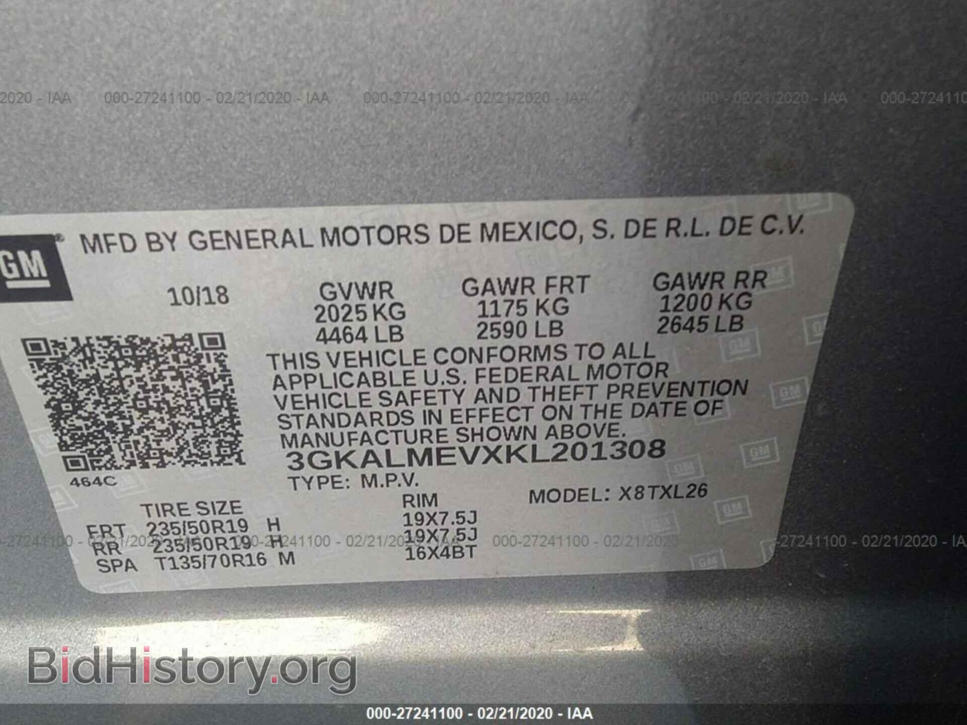2019 GMC TERRAIN - VIN: 3GKALMEVXKL201308 - Фото 9