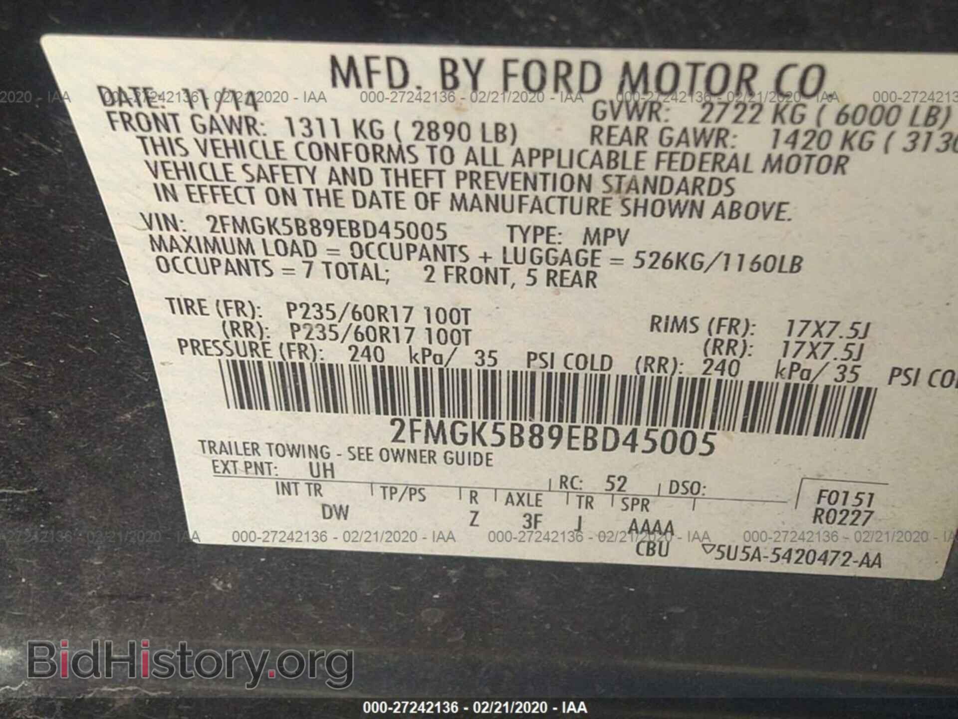 2014 FORD FLEX - VIN: 2FMGK5B89EBD45005 - Photo 9