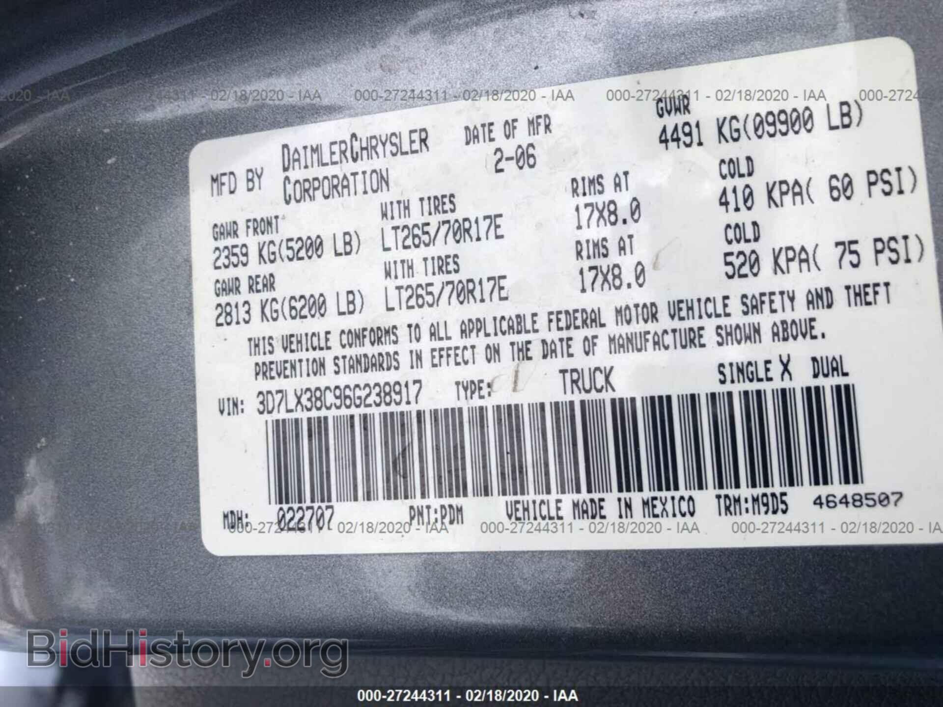 2006 DODGE RAM 3500 - VIN: 3D7LX38C96G238917 - Фото 9