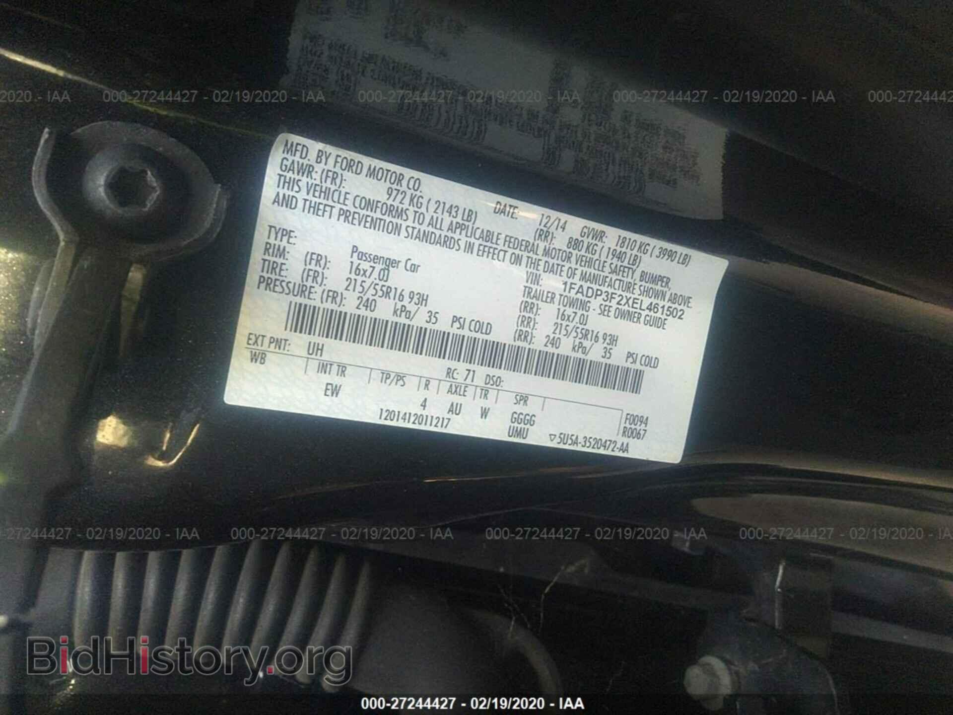 2014 FORD FOCUS - VIN: 1FADP3F2XEL461502 - Photo 9