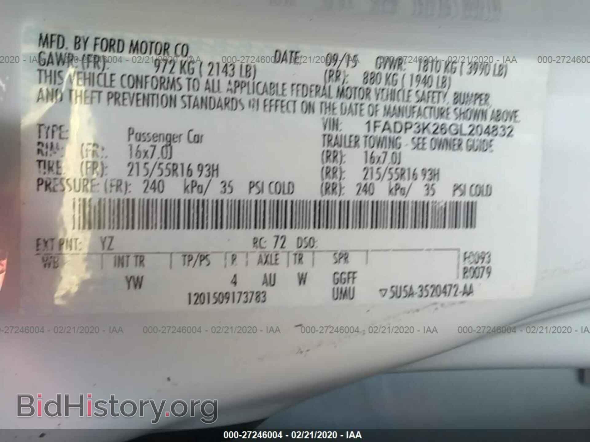 2016 FORD FOCUS - VIN: 1FADP3K26GL204832 - Фото 9
