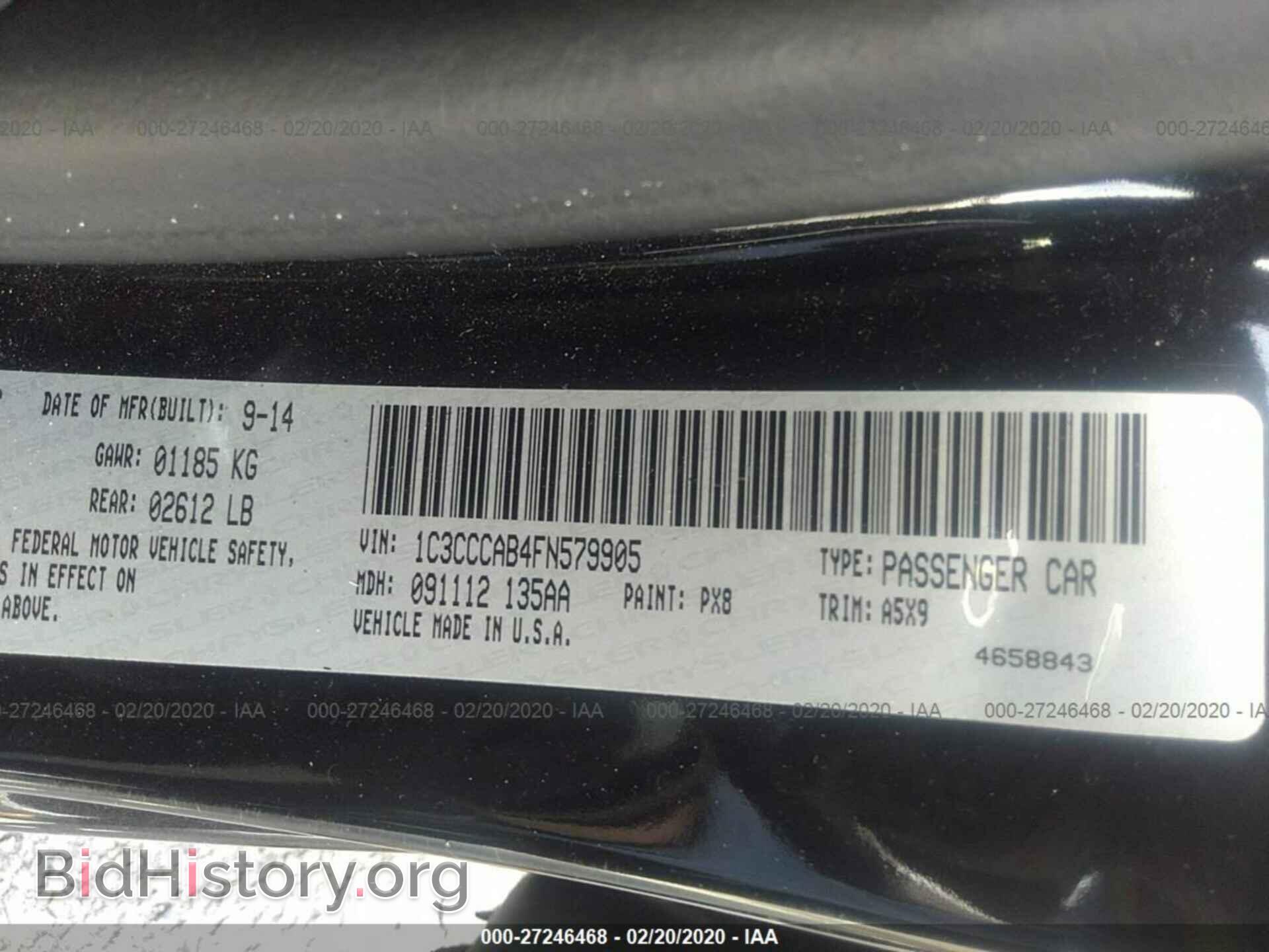 2015 CHRYSLER 200 - VIN: 1C3CCCAB4FN579905 - Фото 9