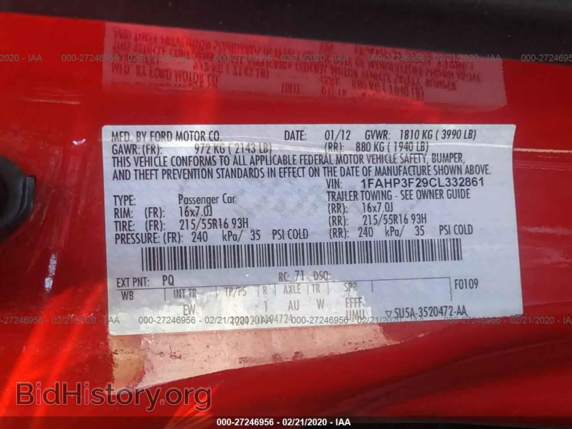 2012 FORD FOCUS - VIN: 1FAHP3F29CL332861 - Фото 9