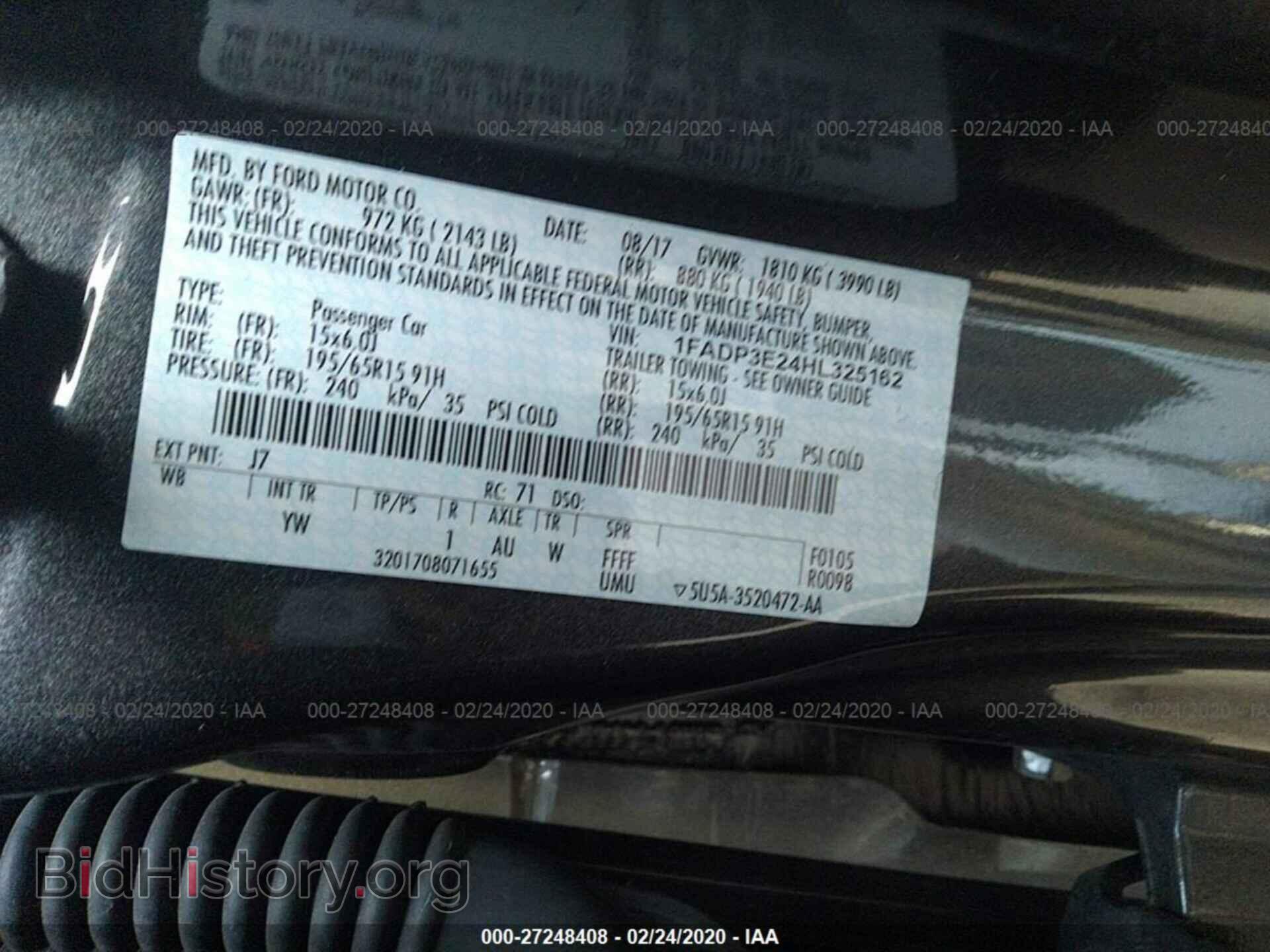 2017 FORD FOCUS - VIN: 1FADP3E24HL325162 - Фото 9