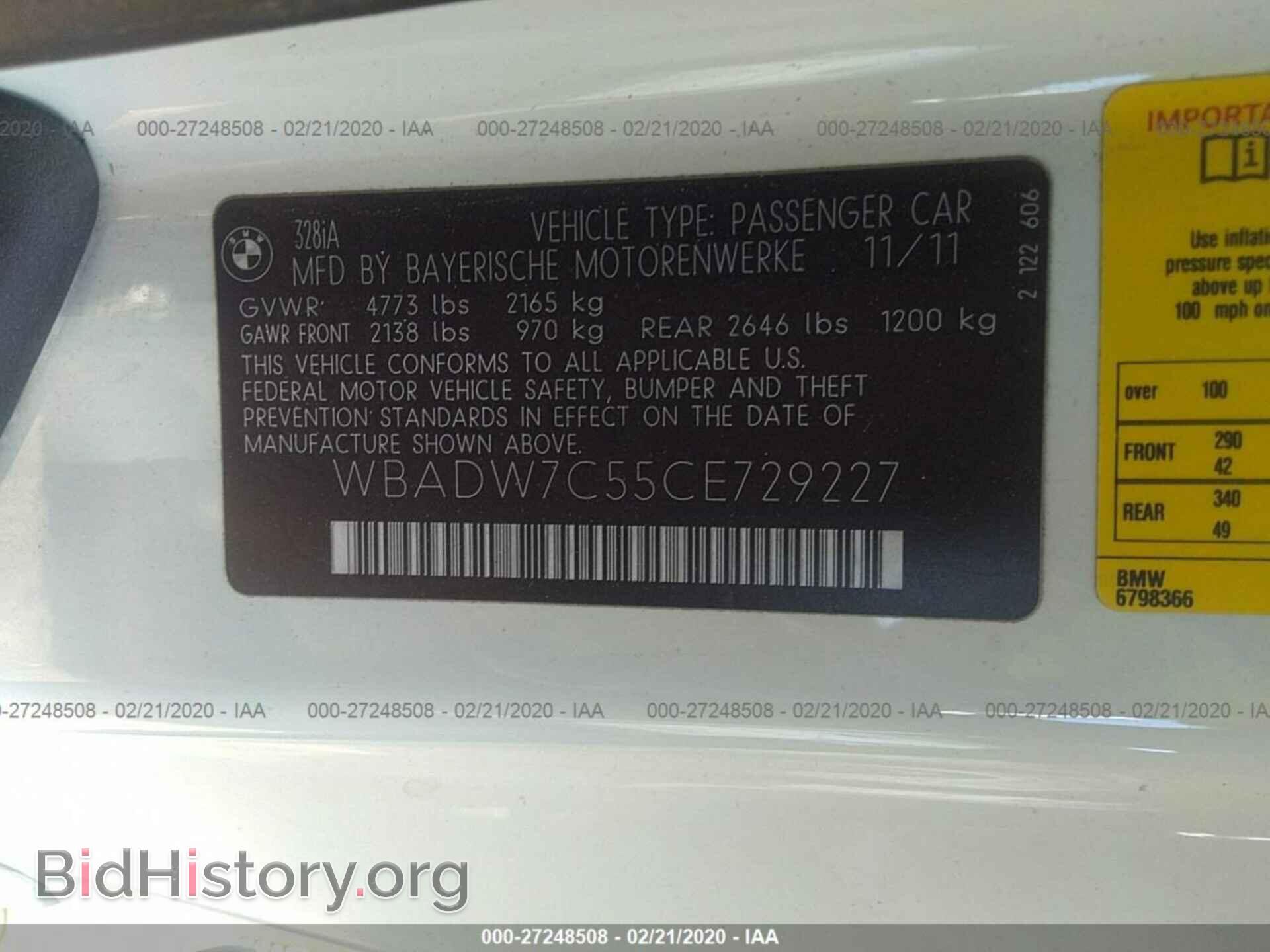 2012 BMW 328 - VIN: WBADW7C55CE729227 - Фото 9