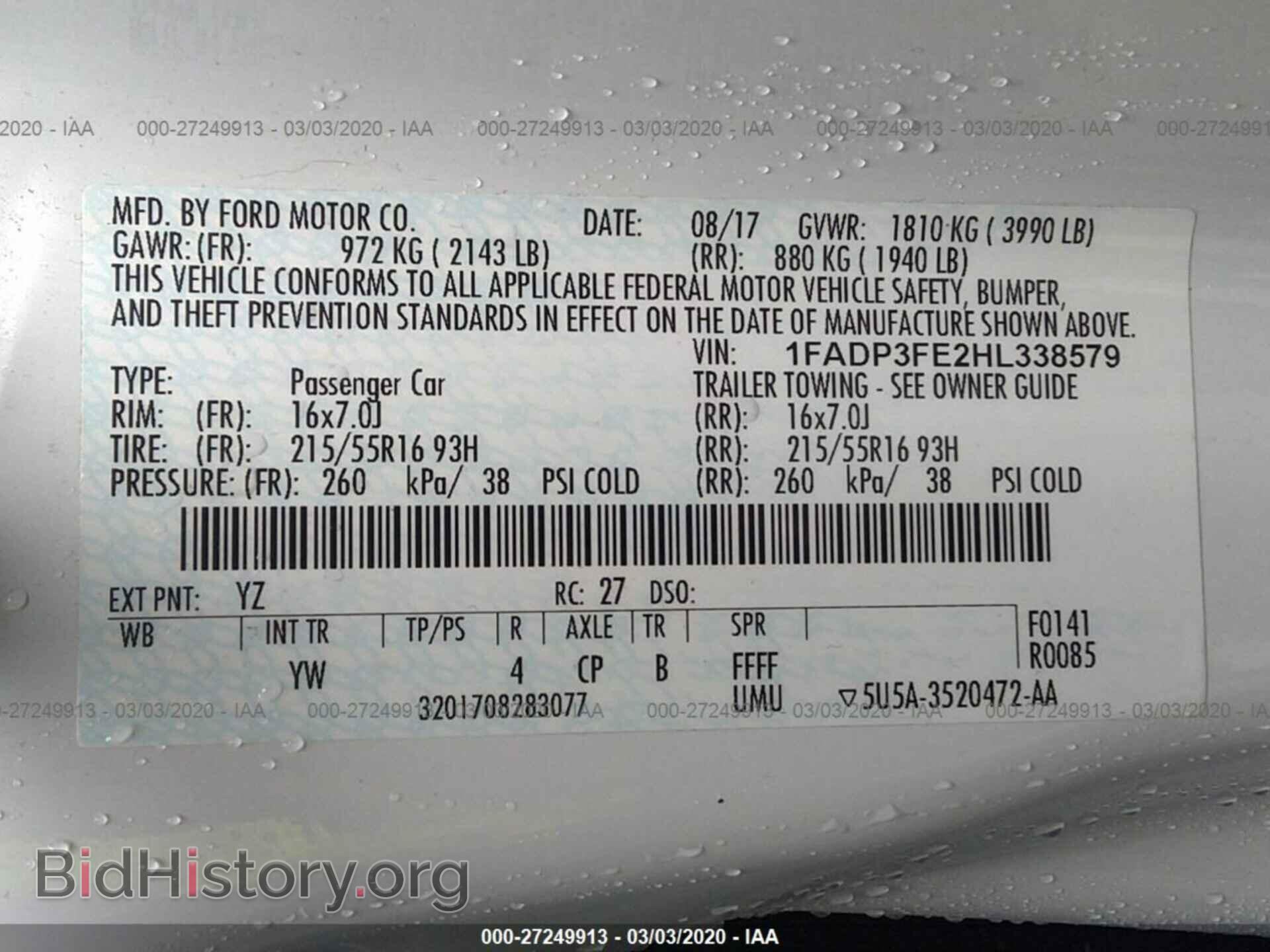 2017 FORD FOCUS - VIN: 1FADP3FE2HL338579 - Photo 9