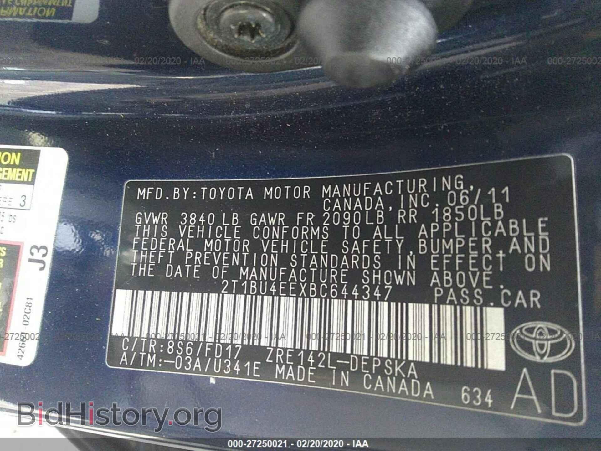 2011 TOYOTA COROLLA - VIN: 2T1BU4EEXBC644347 - Фото 9