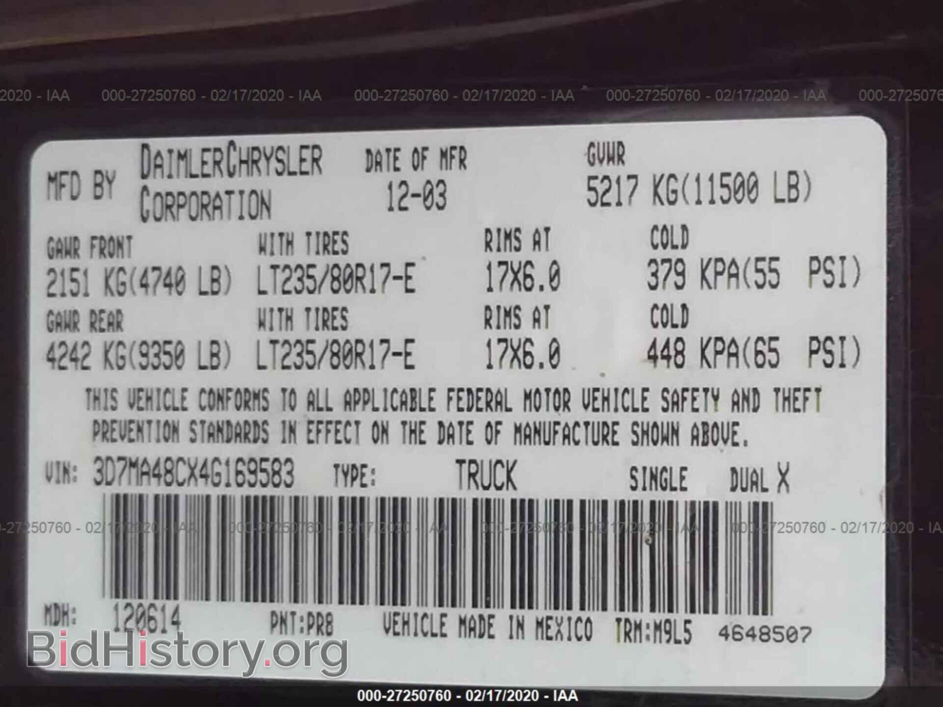 2004 DODGE RAM 3500 - VIN: 3D7MA48CX4G169583 - Фото 9