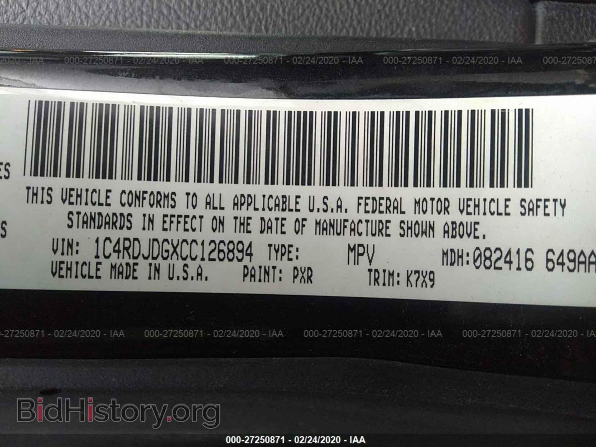 2012 DODGE DURANGO - VIN: 1C4RDJDGXCC126894 - Фото 9