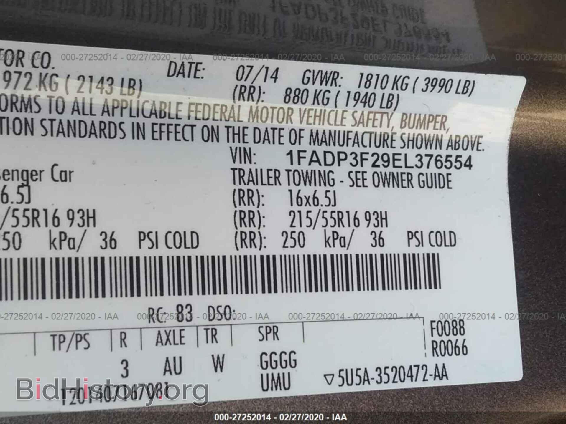 2014 FORD FOCUS - VIN: 1FADP3F29EL376554 - Photo 9
