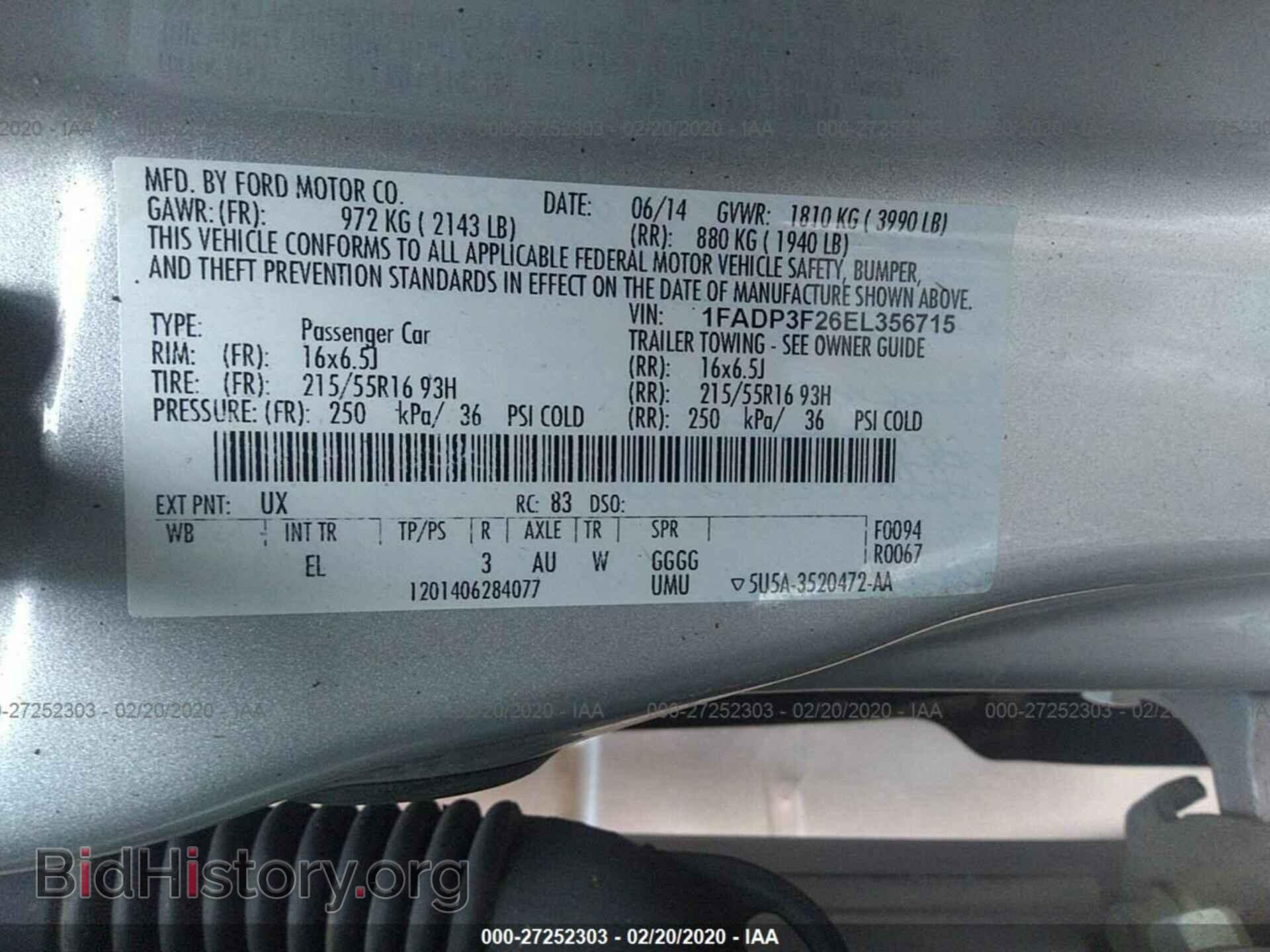 2014 FORD FOCUS - VIN: 1FADP3F26EL356715 - Фото 9