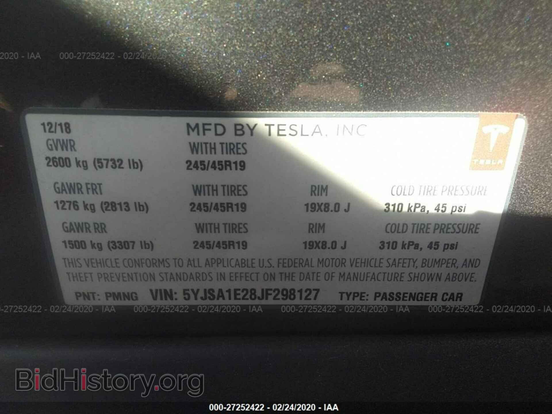 2018 TESLA MODEL S - VIN: 5YJSA1E28JF298127 - Photo 9