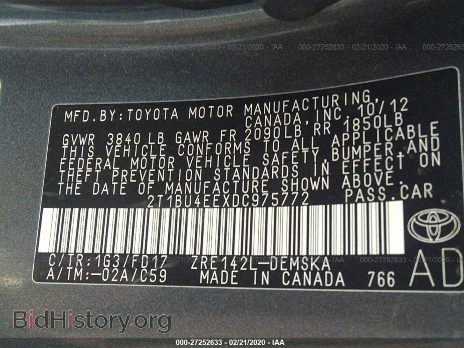 2013 TOYOTA COROLLA - VIN: 2T1BU4EEXDC975772 - Фото 9